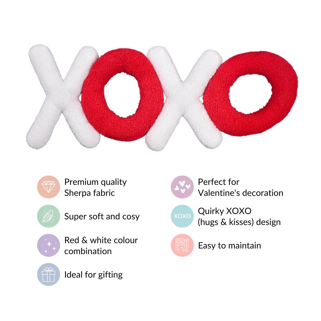 Hugs And Kisses Sherpa Sofa Cushion 25x10 Inch - Image 4