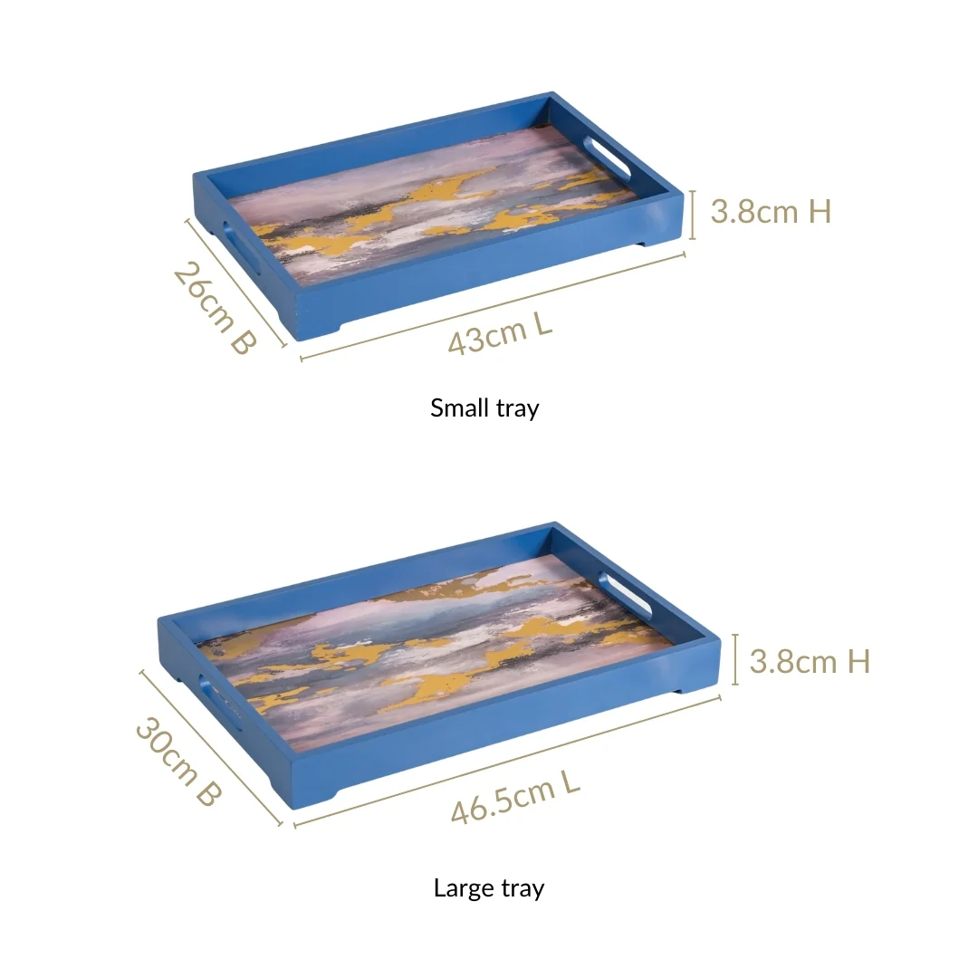Impressionism Sky Art Tray Set Of 2 Blue - Image 4
