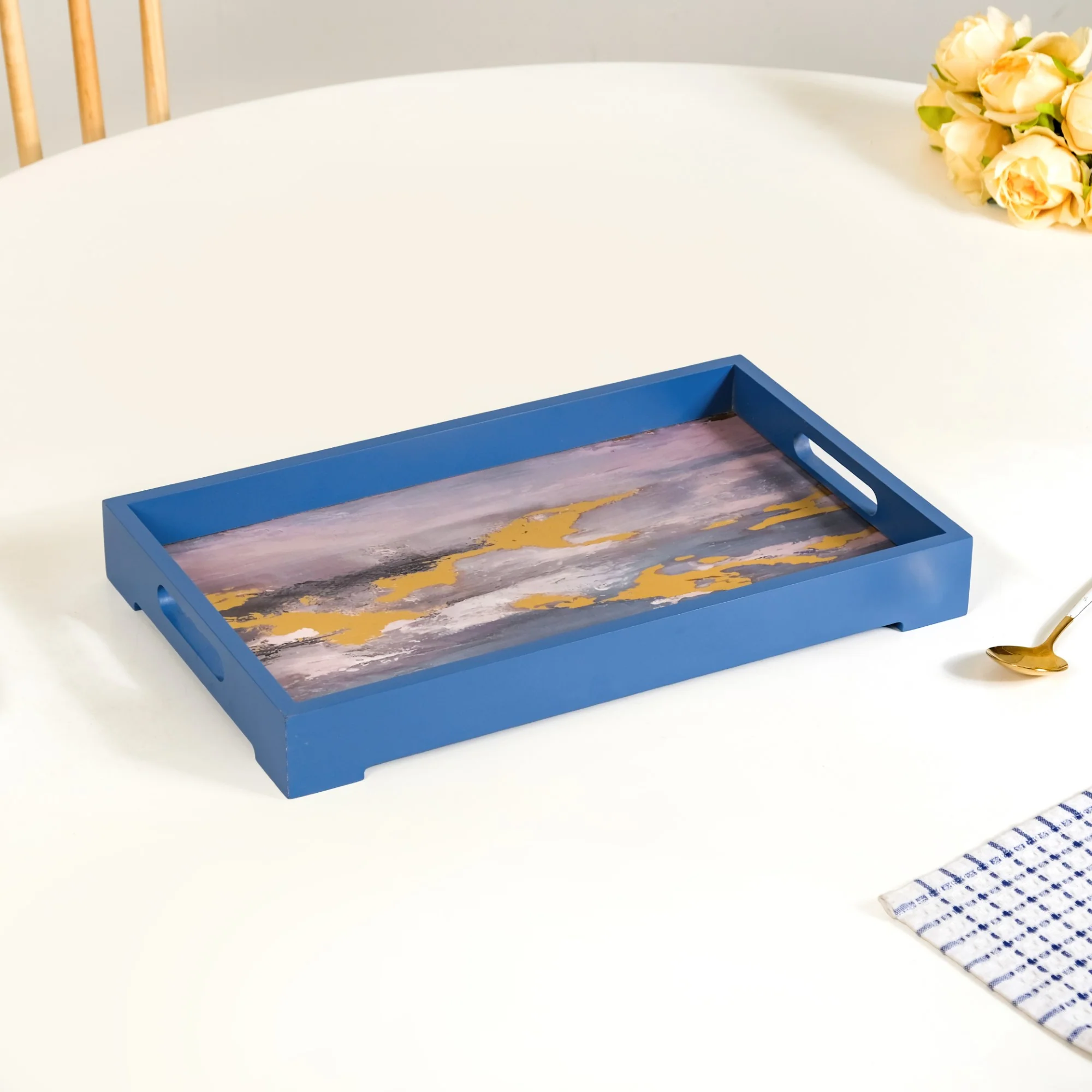Impressionism Sky Art Tray Set Of 2 Blue - Image 8