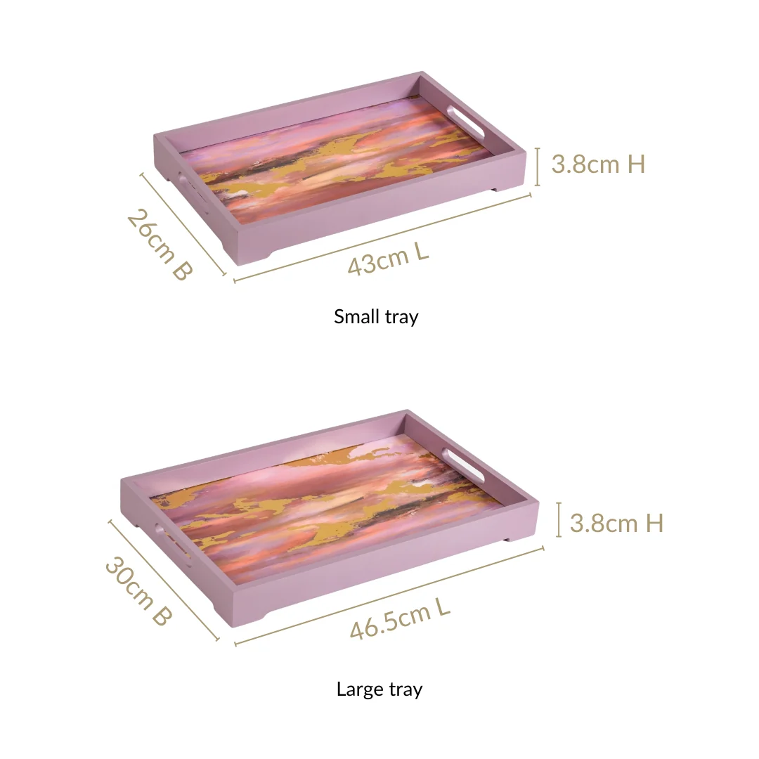 Impressionism Sky Art Tray Set Of 2 Mauve - Image 4