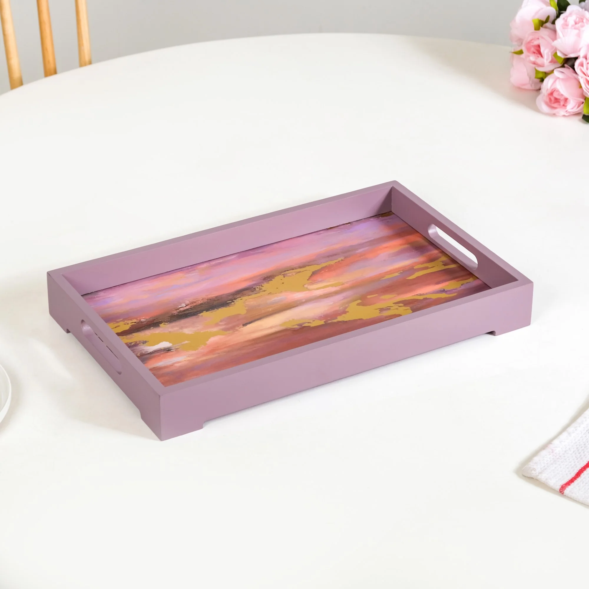 Impressionism Sky Art Tray Set Of 2 Mauve - Image 8