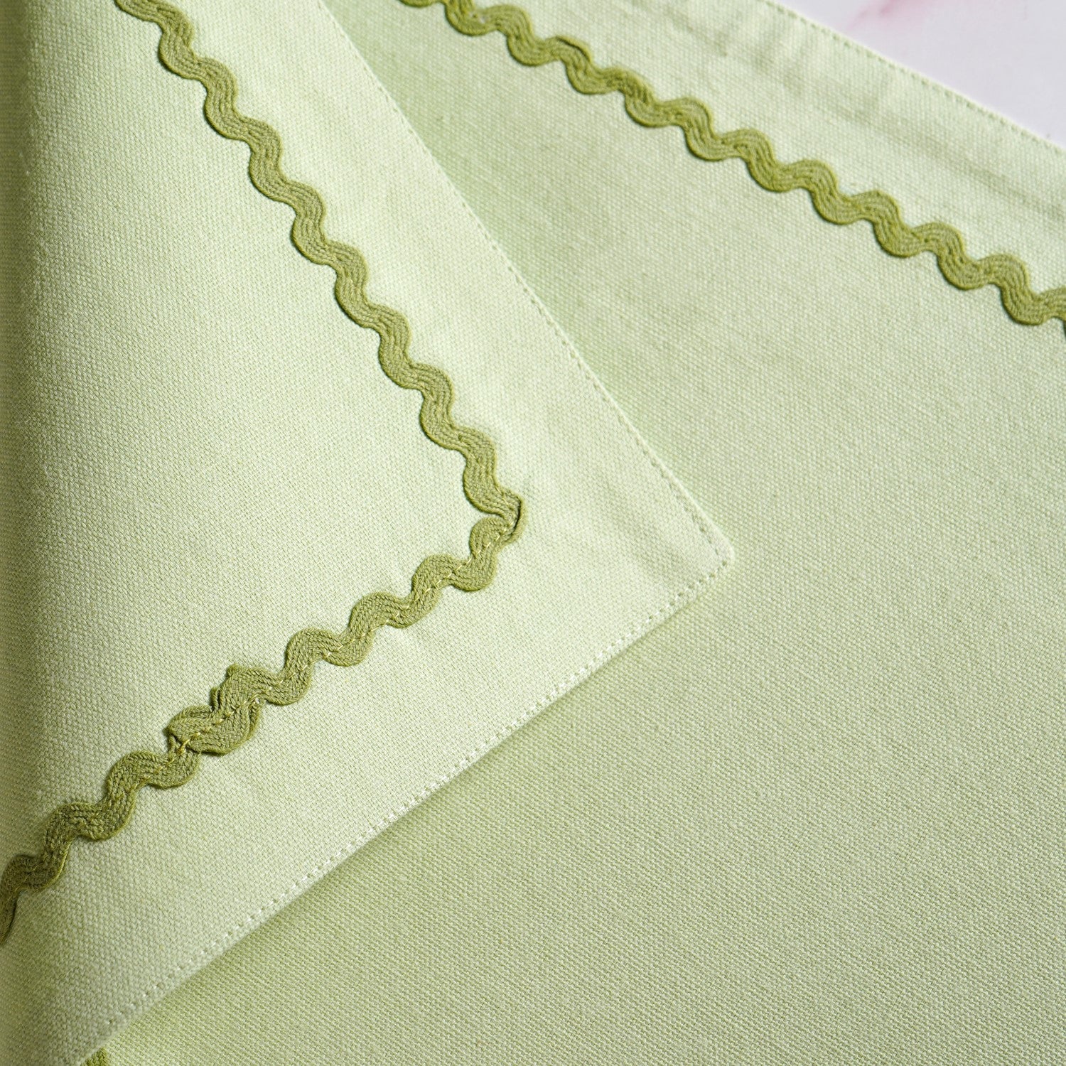 Isabelle Rick Rack Green Cotton Placemat Set Of 4 - Image 4