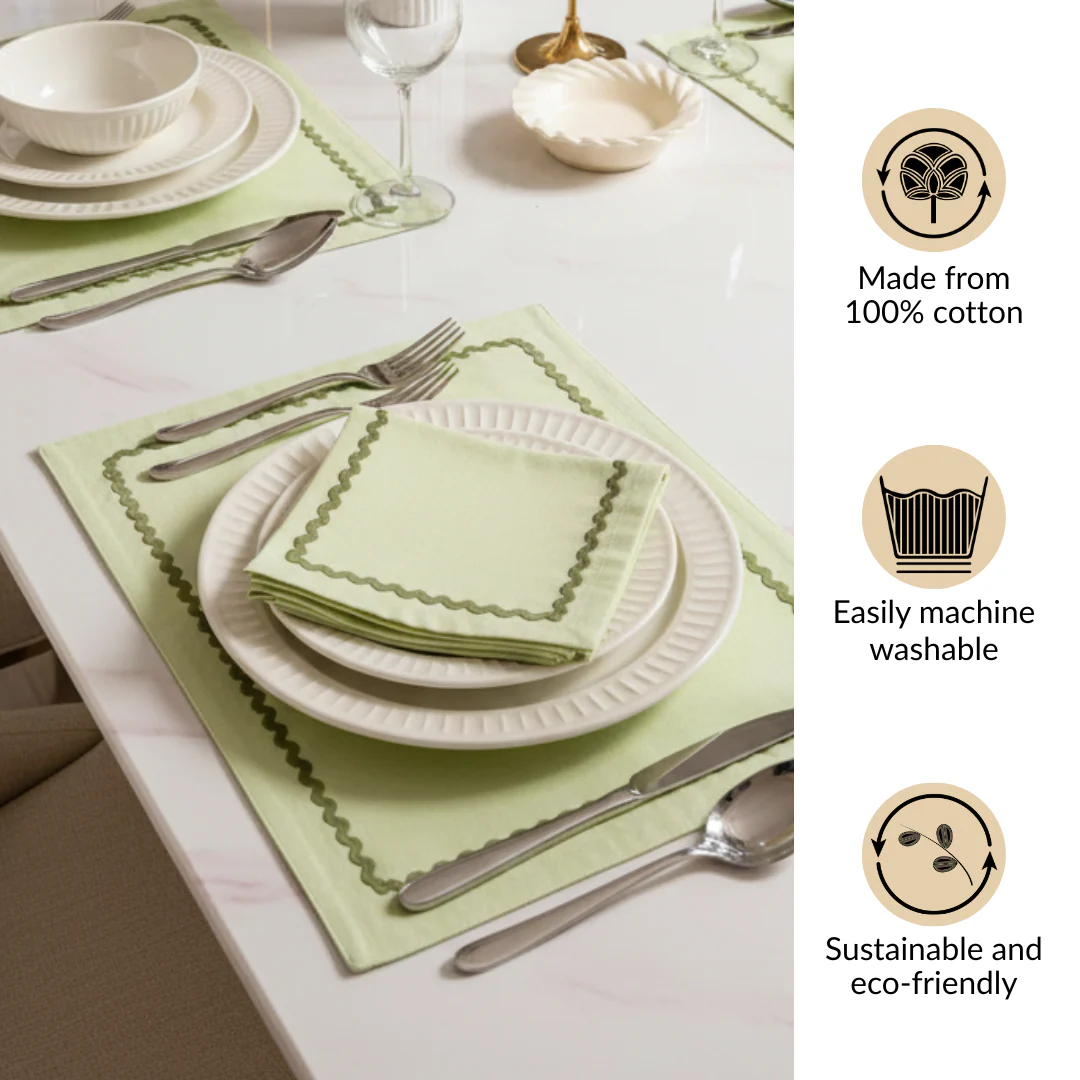 Isabelle Table Linen Gift Hamper Box With Set Of 6 Mats Napkins And Rings - Image 6