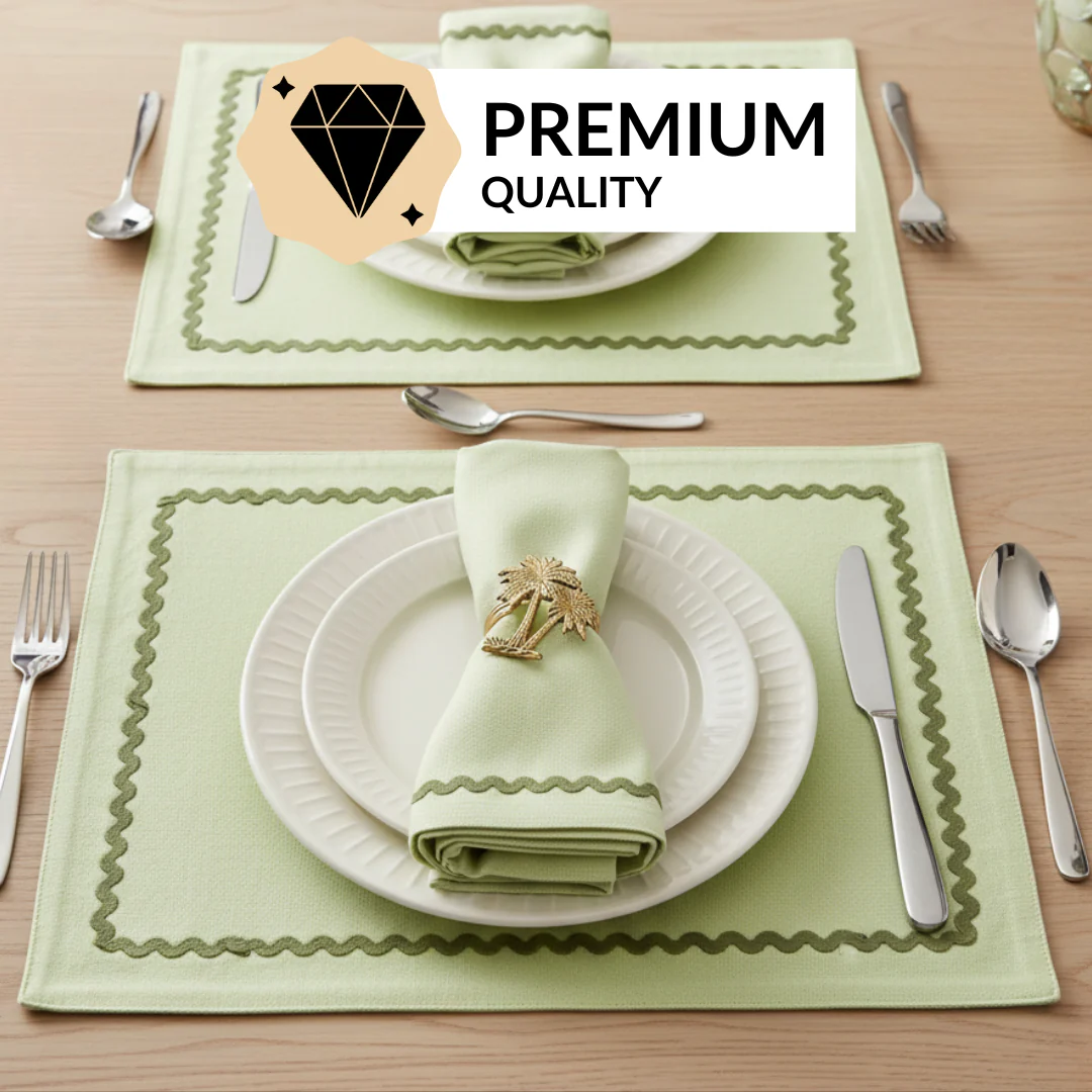 Isabelle Table Linen Gift Hamper Box With Set Of 6 Mats Napkins And Rings - Image 8