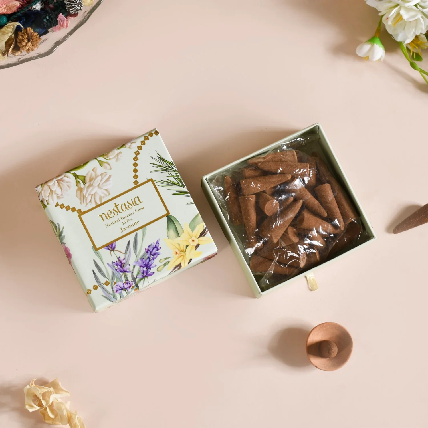 Jasmine Fragrant Incense Cones Pack Of 40 - Image 4