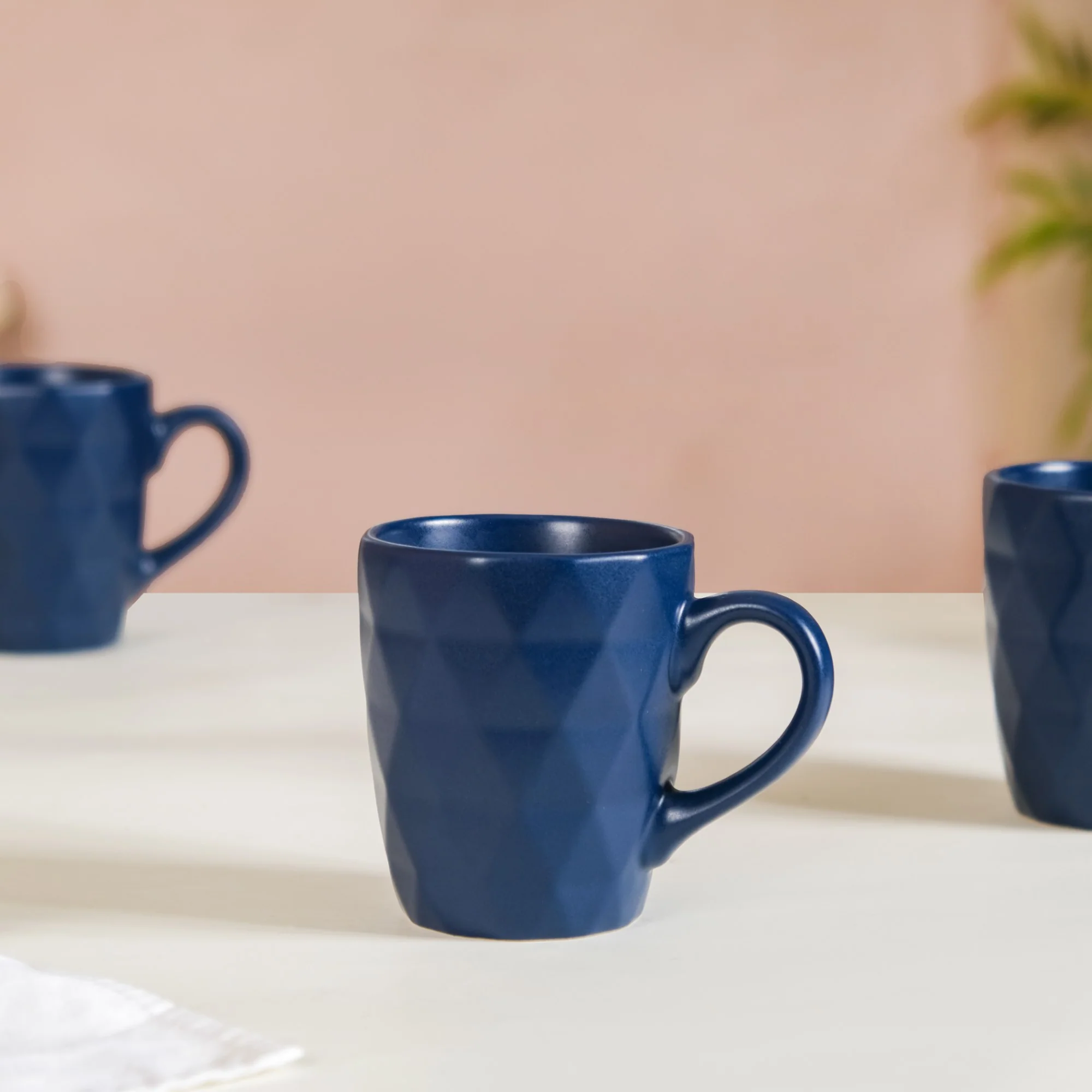 Just-The-Right-Size Tea Coffee Mug Set Of 6 Navy Blue 220ml - Image 6