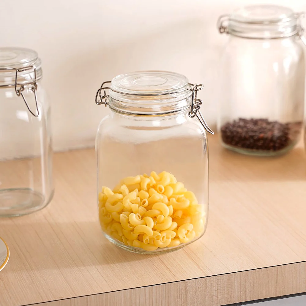 Kitchen Jars With Airtight Clip Lids Set Of 4 1500ml - Image 11