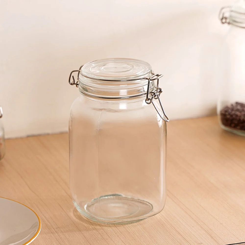 Kitchen Jars With Airtight Clip Lids Set Of 4 1500ml - Image 3