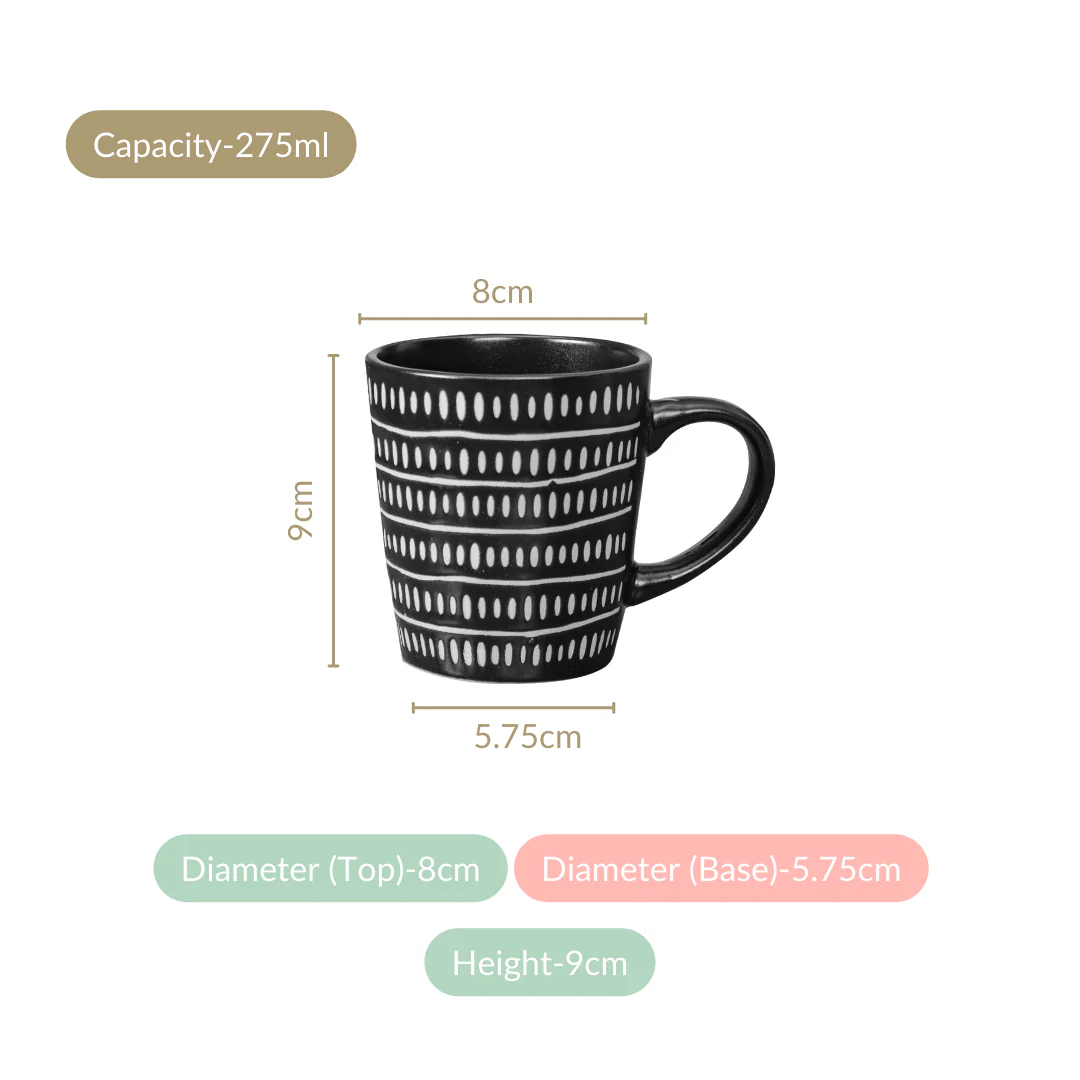 Kuro Ceramic Coffee Mug Set Of 6 275ml - Image 4