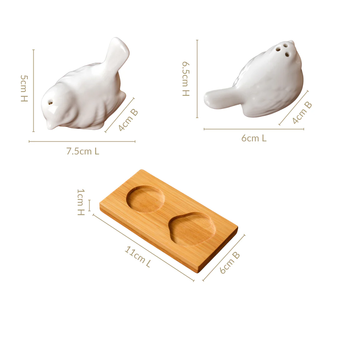 Lovebirds Salt And Pepper Shaker Set With Stand - Image 4