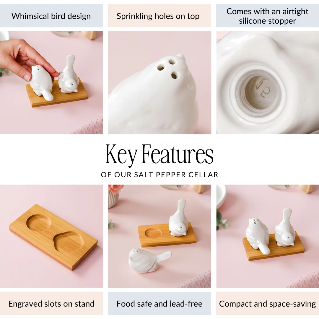 Lovebirds Salt And Pepper Shaker Set With Stand - Image 5