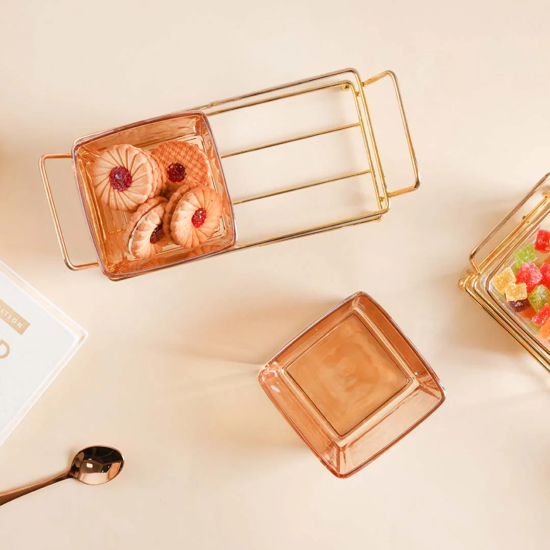 Metal Tray with Glass Bowls Set of 2 - Image 6