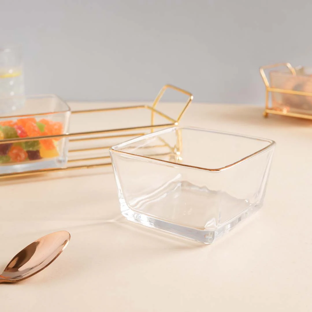 Metal Tray with Glass Bowls Set of 2 - Image 7