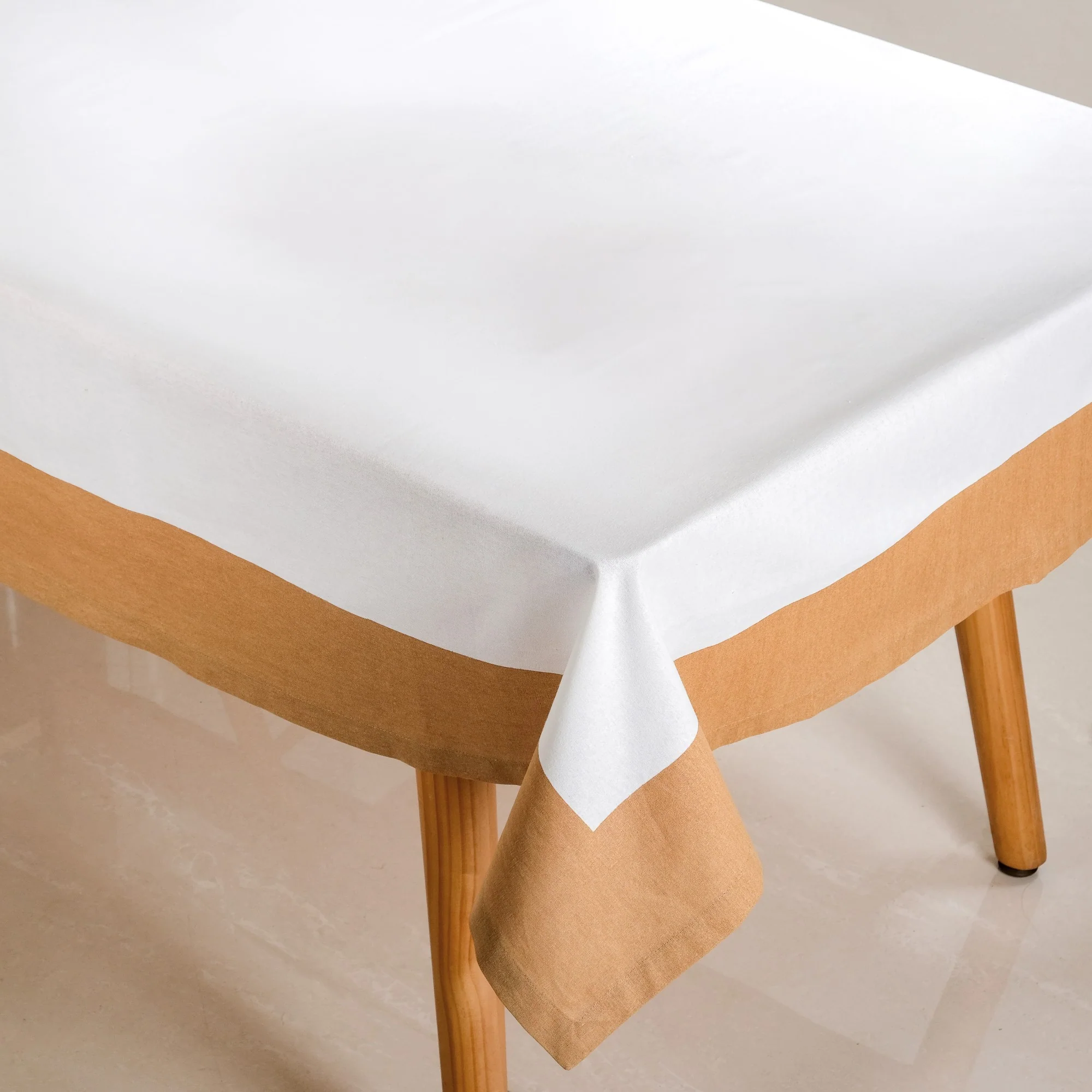 Midori Cotton Tablecloth For 6 Seater In Brown 200x150cm - Image 5