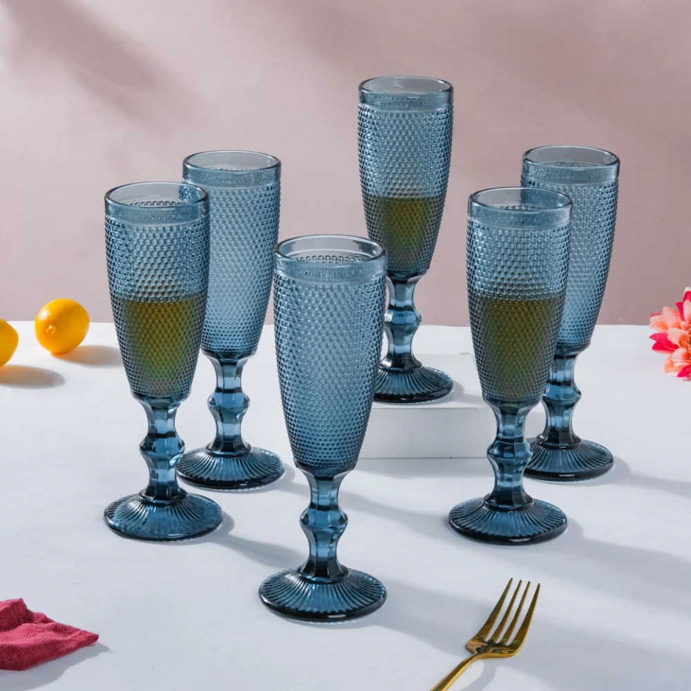Mimosa Glass Blue Set Of 6 150 ml - Image 5