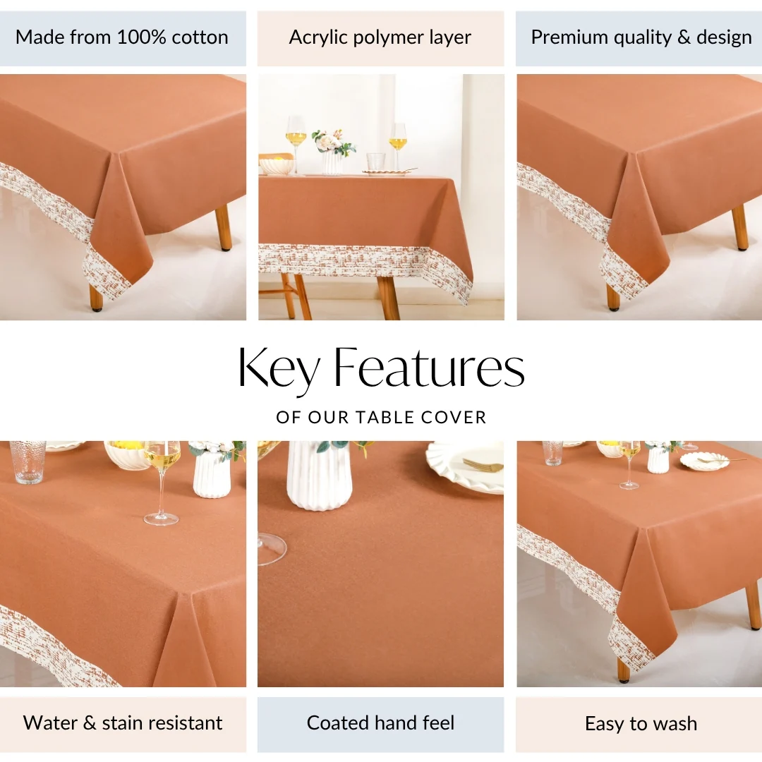 Mocha Fern 8 Seater Table Cloth 274x152cm - Image 5