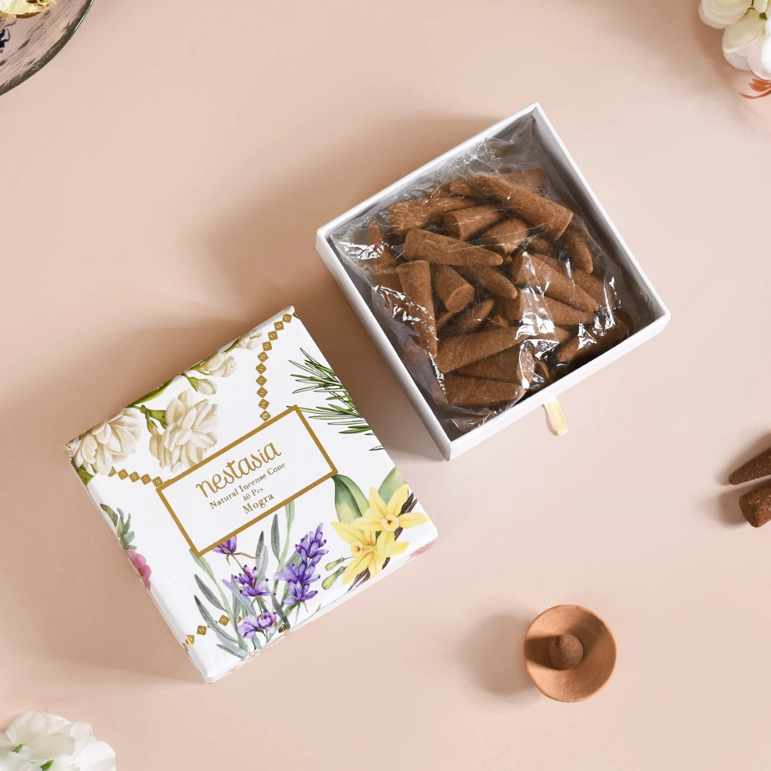 Mogra Aromatic Incense Cones Pack Of 40 - Image 3