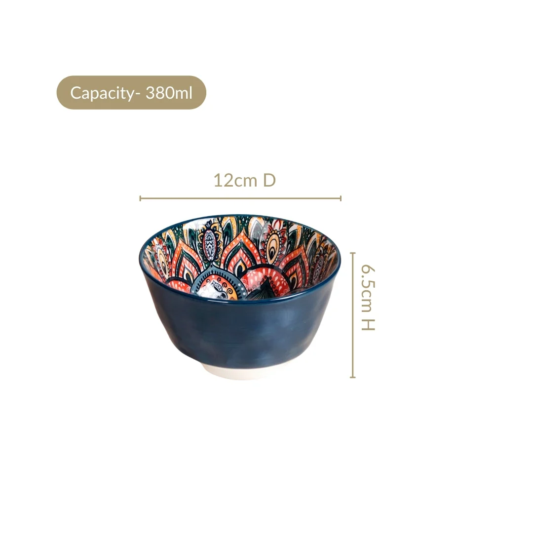 Multicolour Mandala Snack Bowl Set Of 4 380ml - Image 4
