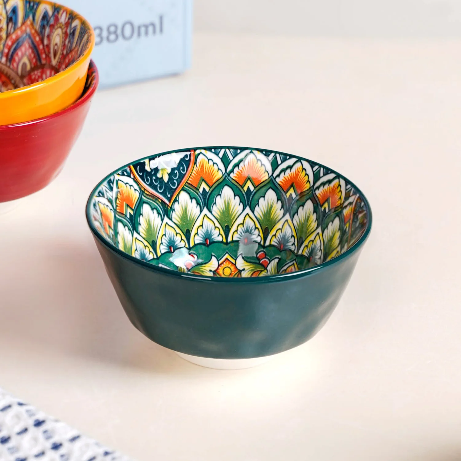 Multicolour Mandala Snack Bowl Set Of 4 380ml - Image 6