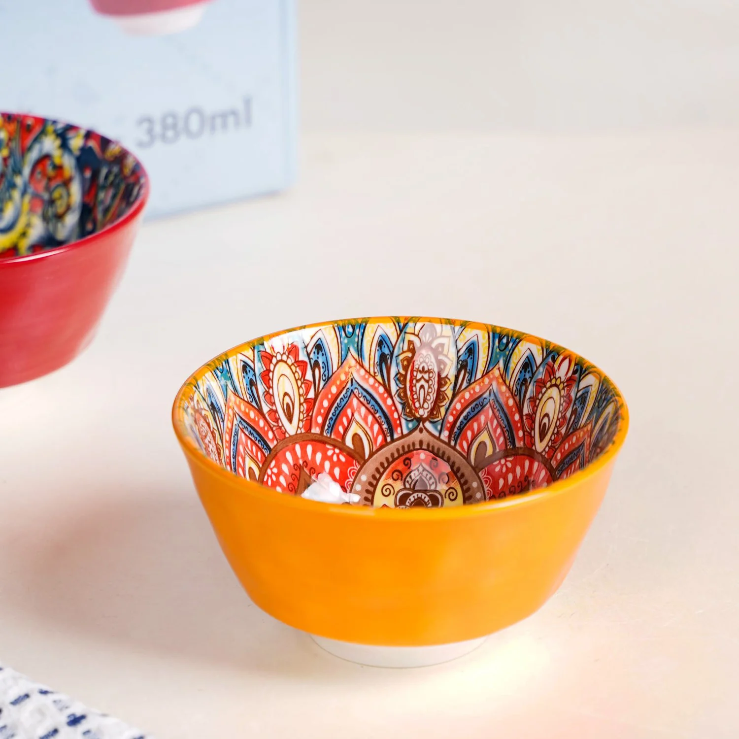 Multicolour Mandala Snack Bowl Set Of 4 380ml - Image 8
