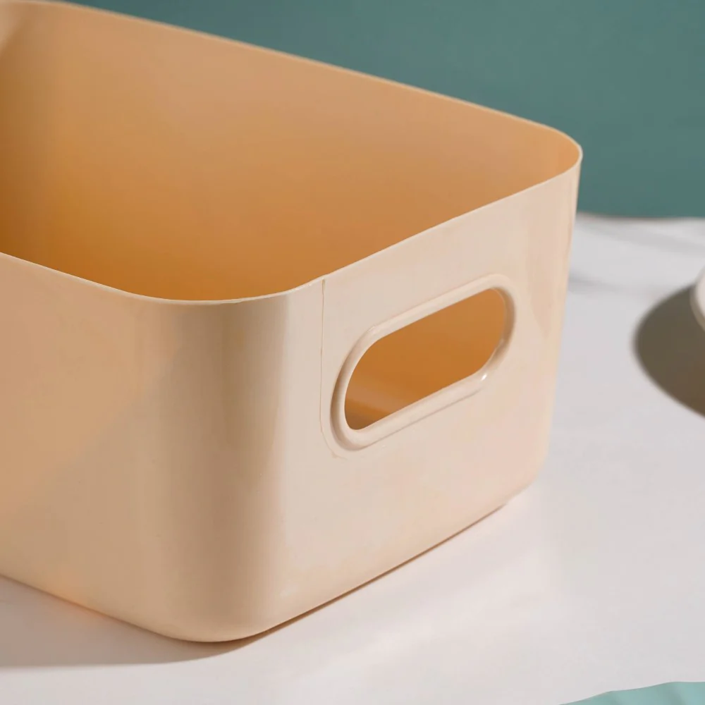 Multipurpose Storage Basket Beige Set Of 2 11 Inch - Image 6