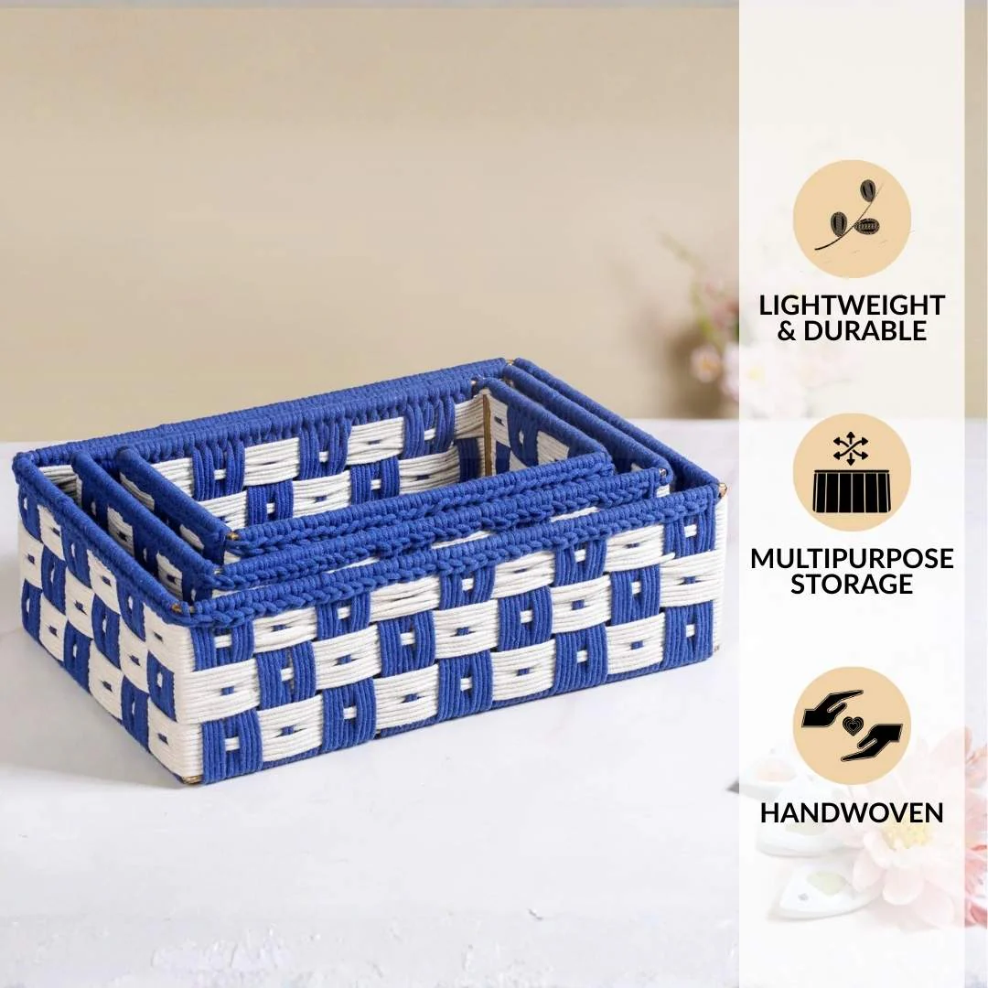 Multipurpose Storage Basket Set Of 3 Royal Blue - Image 4
