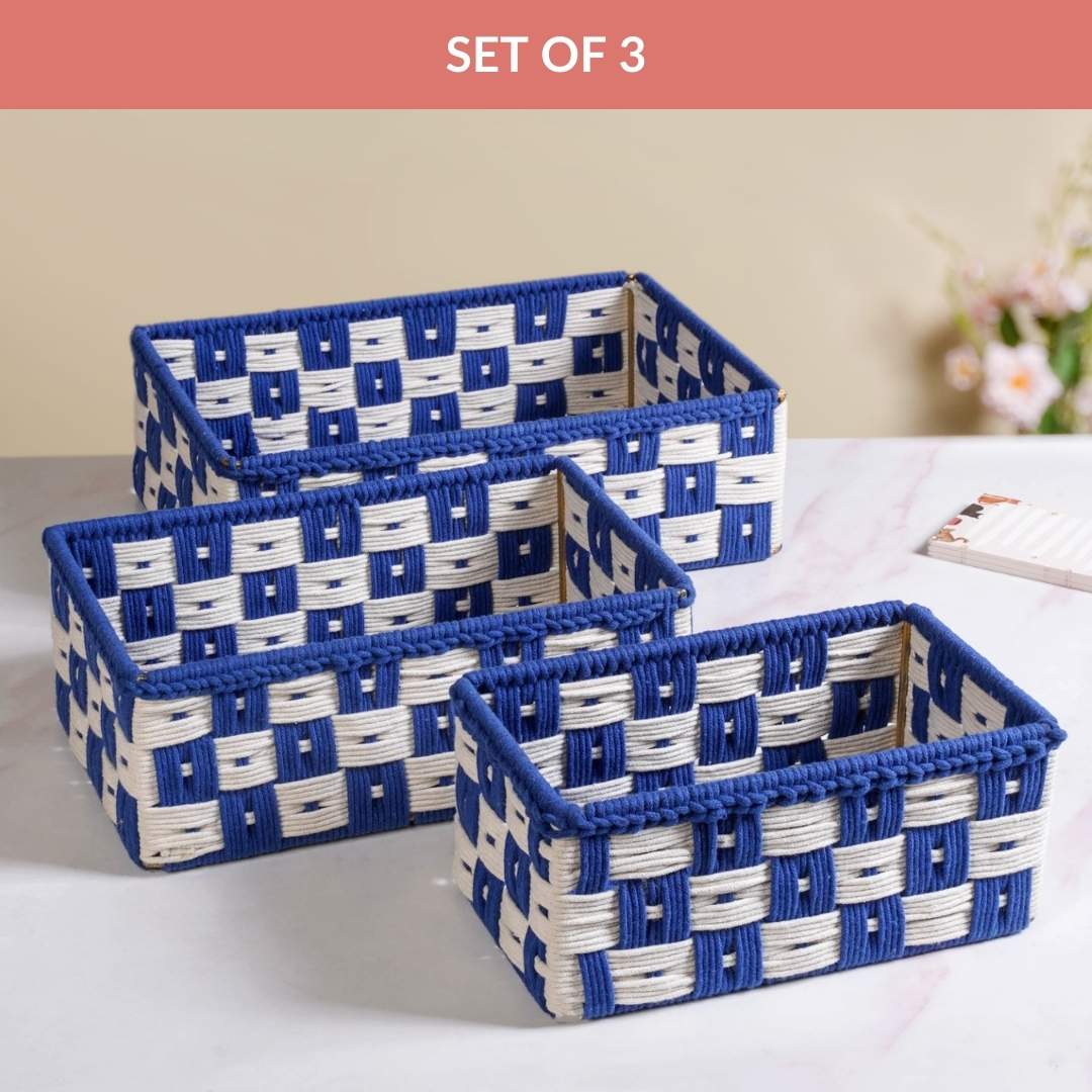 Multipurpose Storage Basket Set Of 3 Royal Blue - Image 7