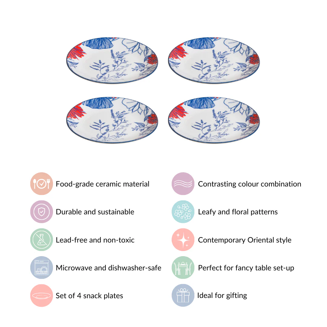 Oriental Blossom Snack Plates Set Of 4 7 Inch - Image 4