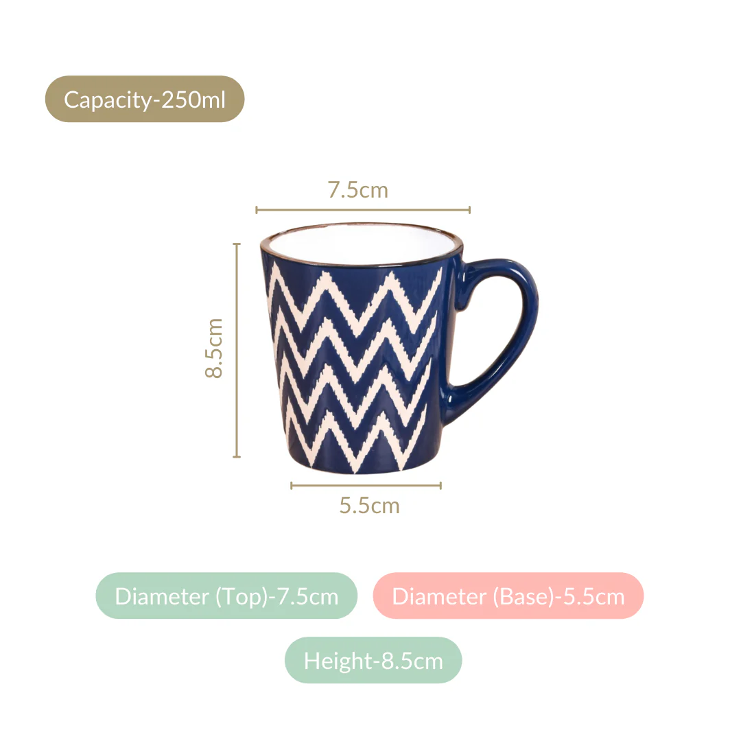Oscilla Tea Cup Set Of 6 Navy 250ml - Image 4