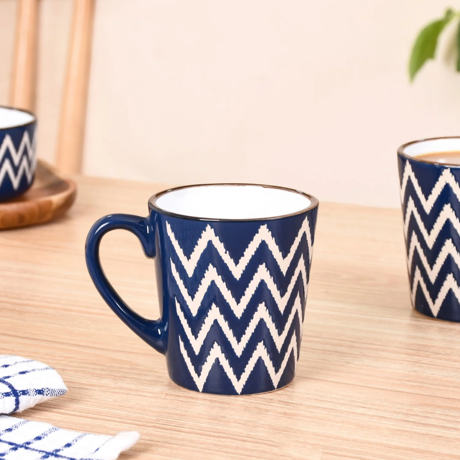 Oscilla Tea Cup Set Of 6 Navy 250ml - Image 6