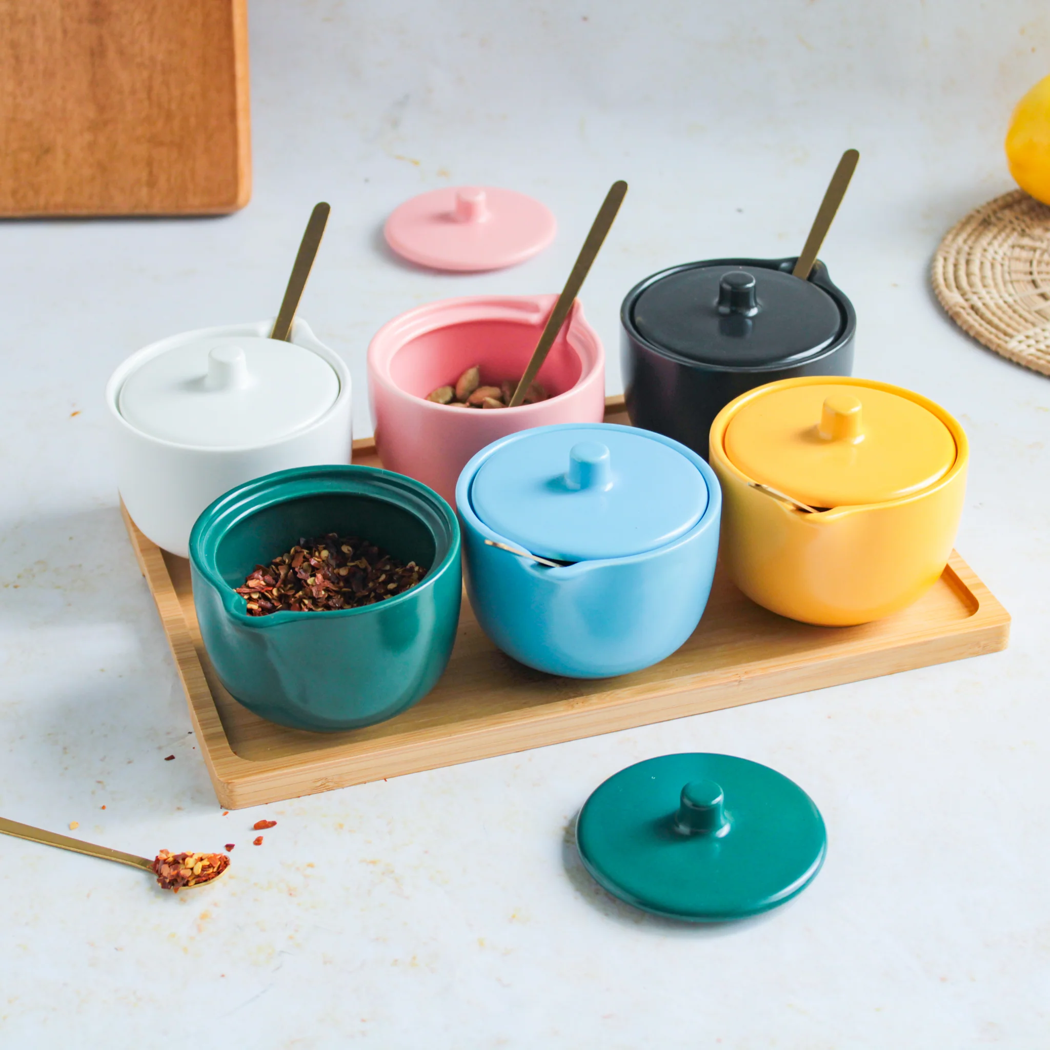 Pickle Jars With Tray Set of 6 - Image 10