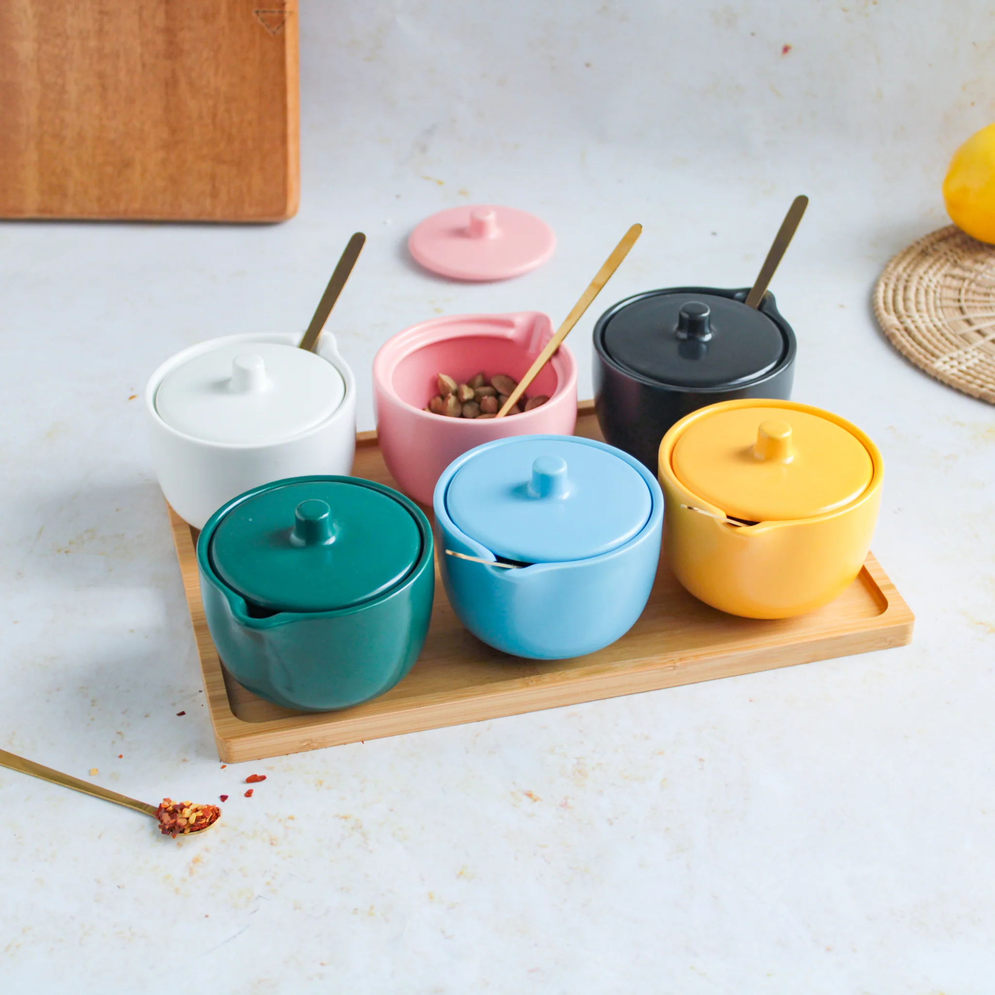 Pickle Jars With Tray Set of 6 - Image 11