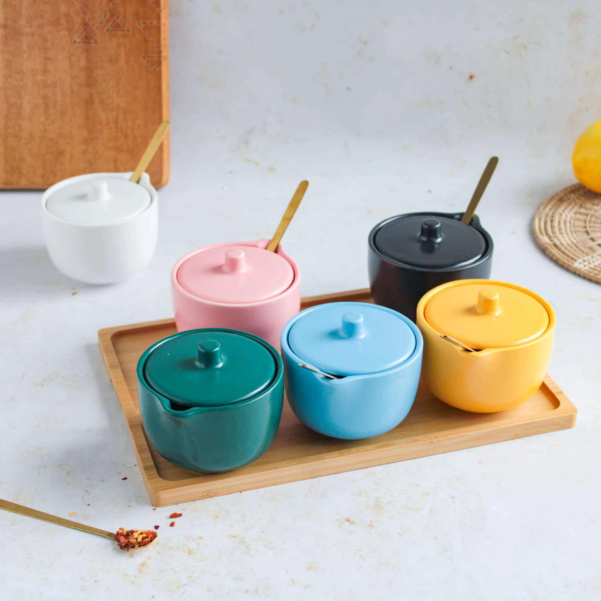 Pickle Jars With Tray Set of 6 - Image 12