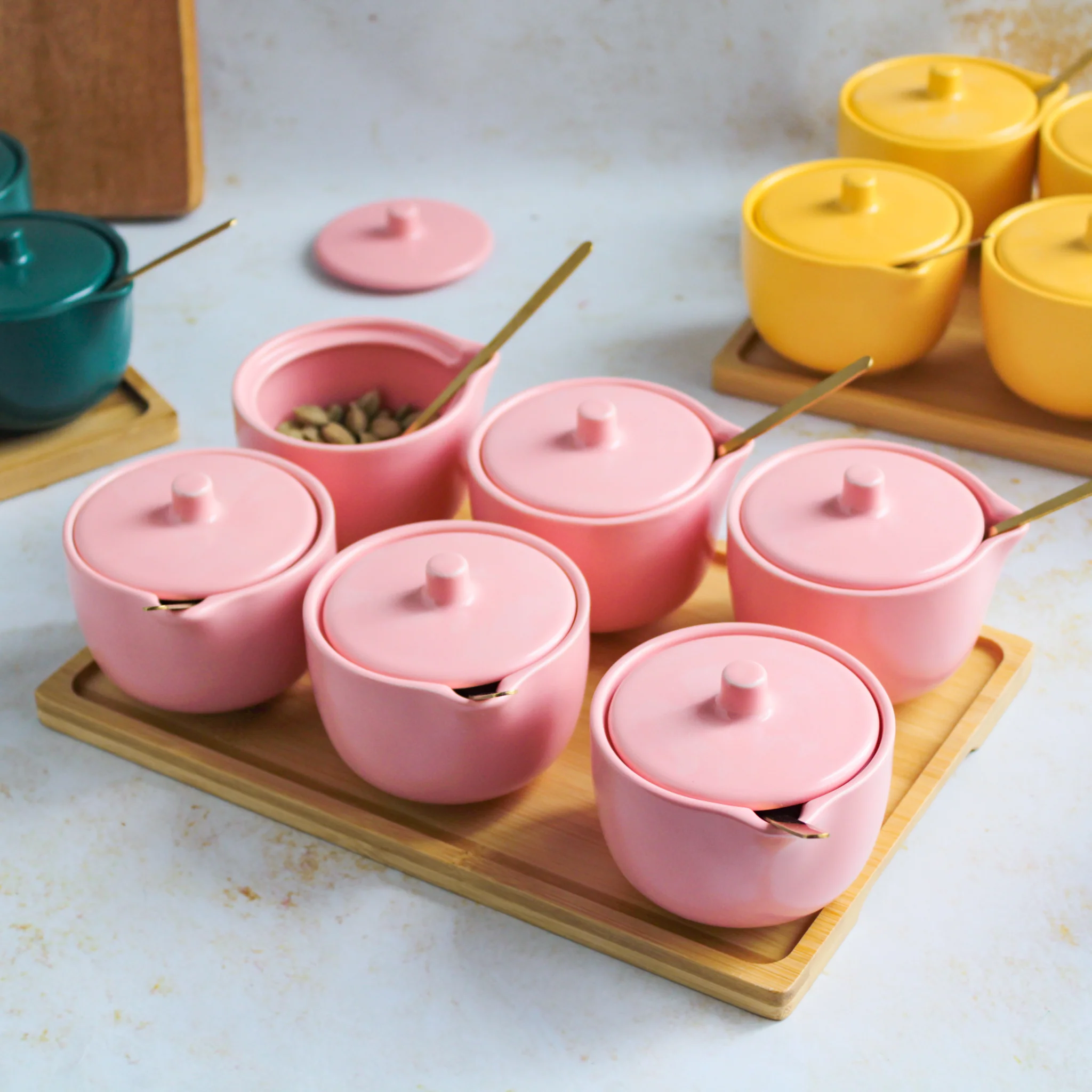 Pickle Jars With Tray Set of 6 - Image 3