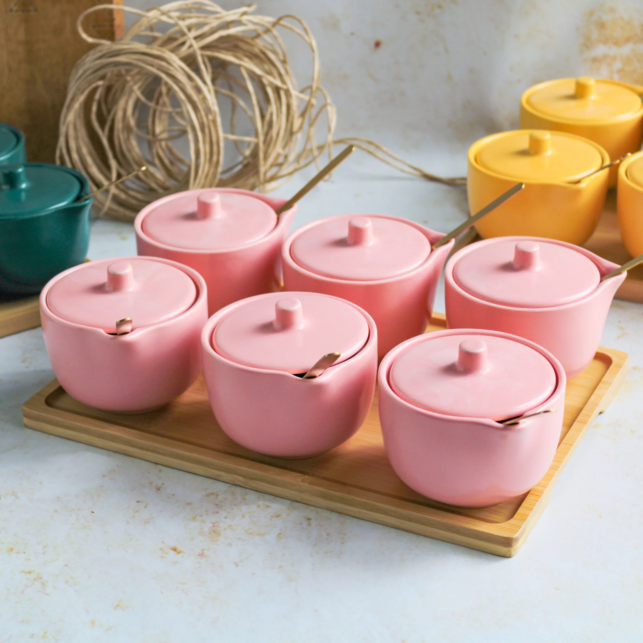 Pickle Jars With Tray Set of 6 - Image 4