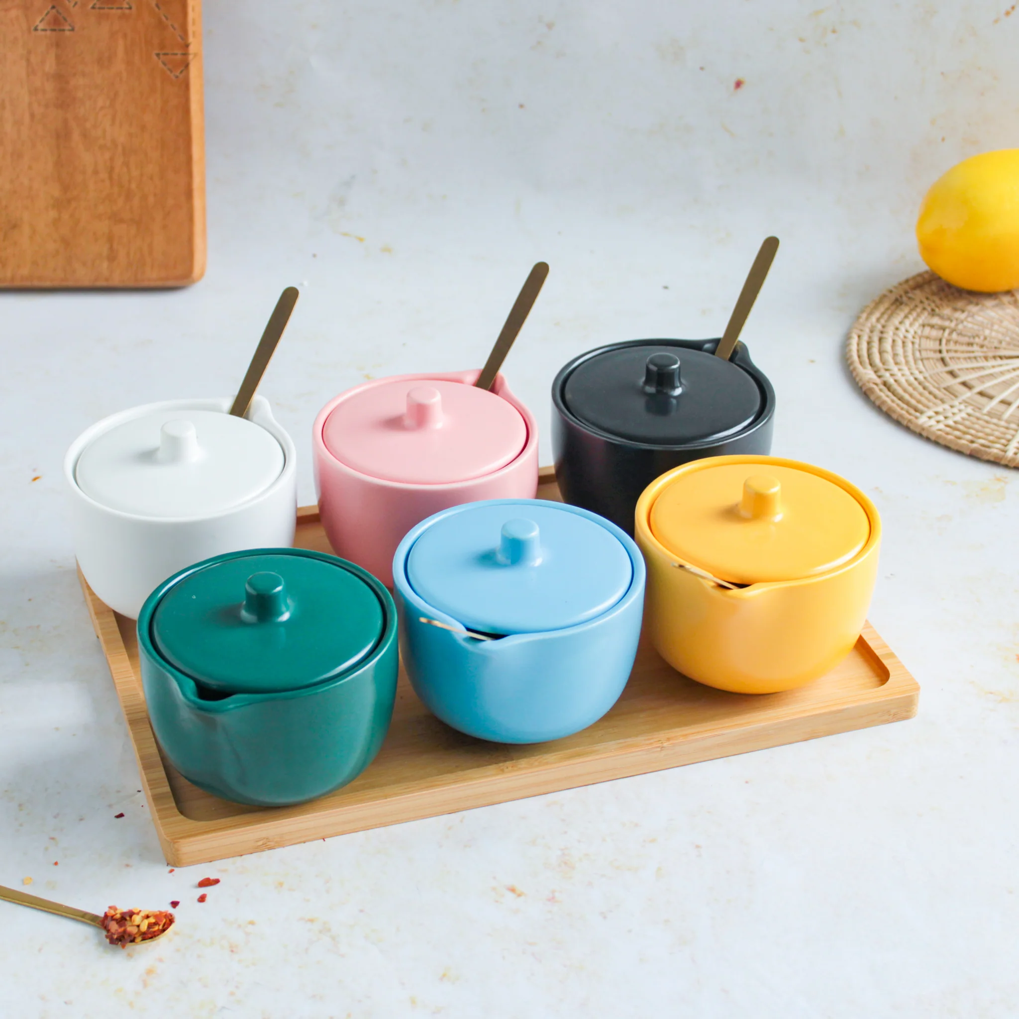 Pickle Jars With Tray Set of 6 - Image 9