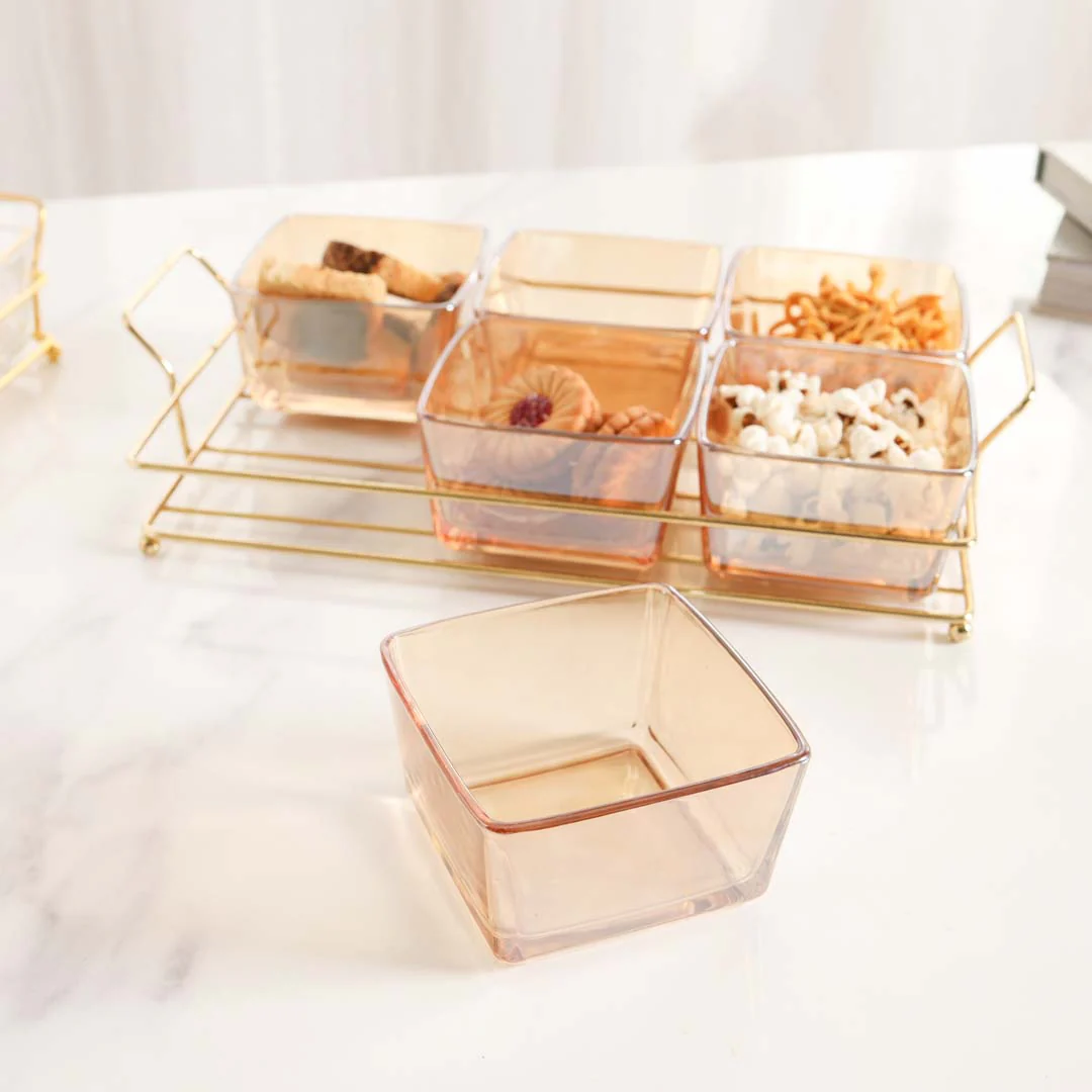 Rectangular Metal Tray with Bowls Set - Image 8