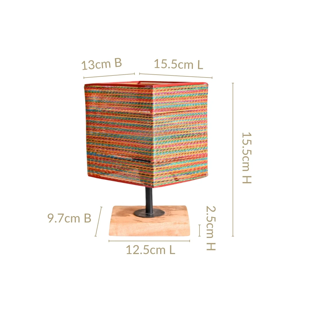 Rustic Colourful Lamp With Gold Zari Work - Image 4
