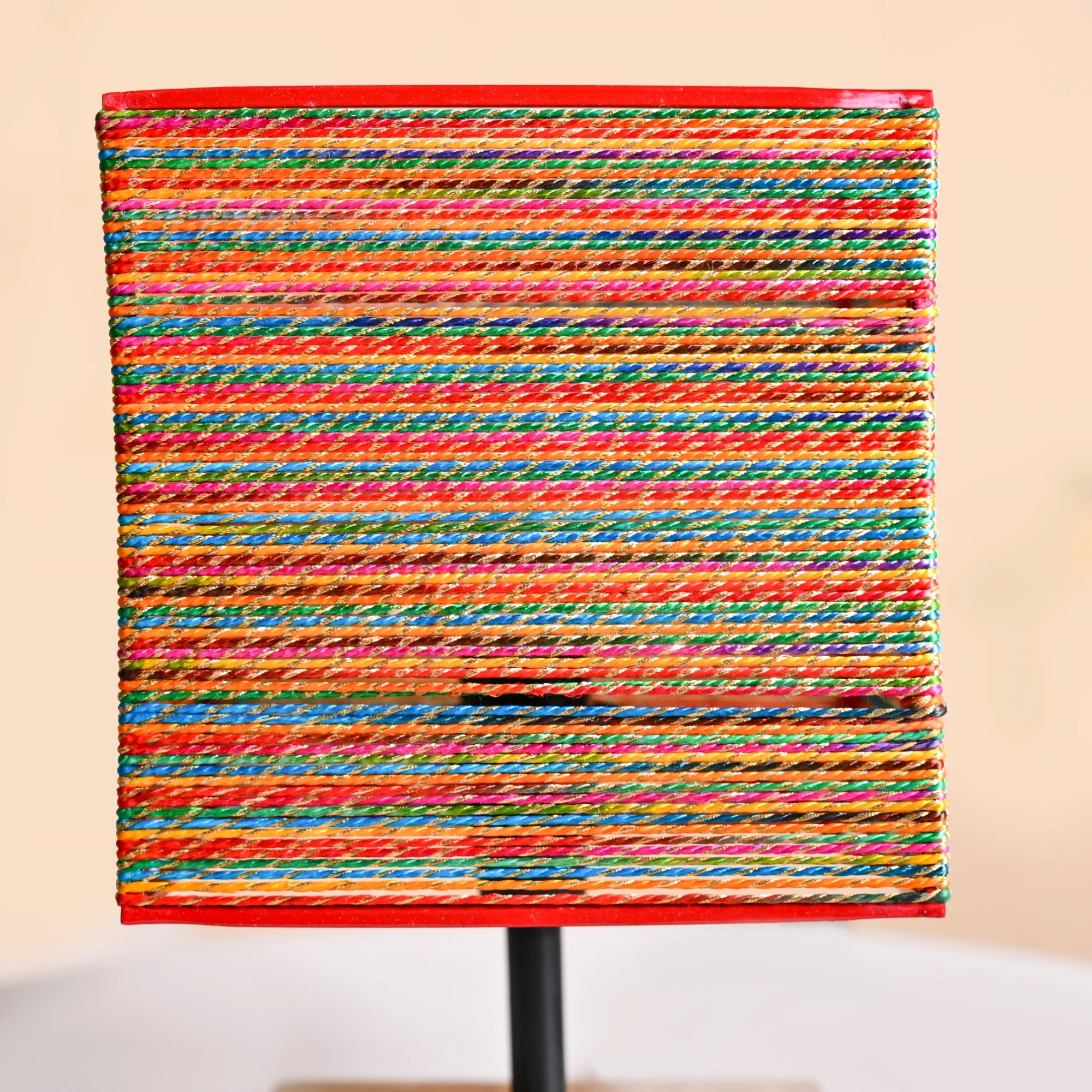 Rustic Colourful Lamp With Gold Zari Work - Image 6