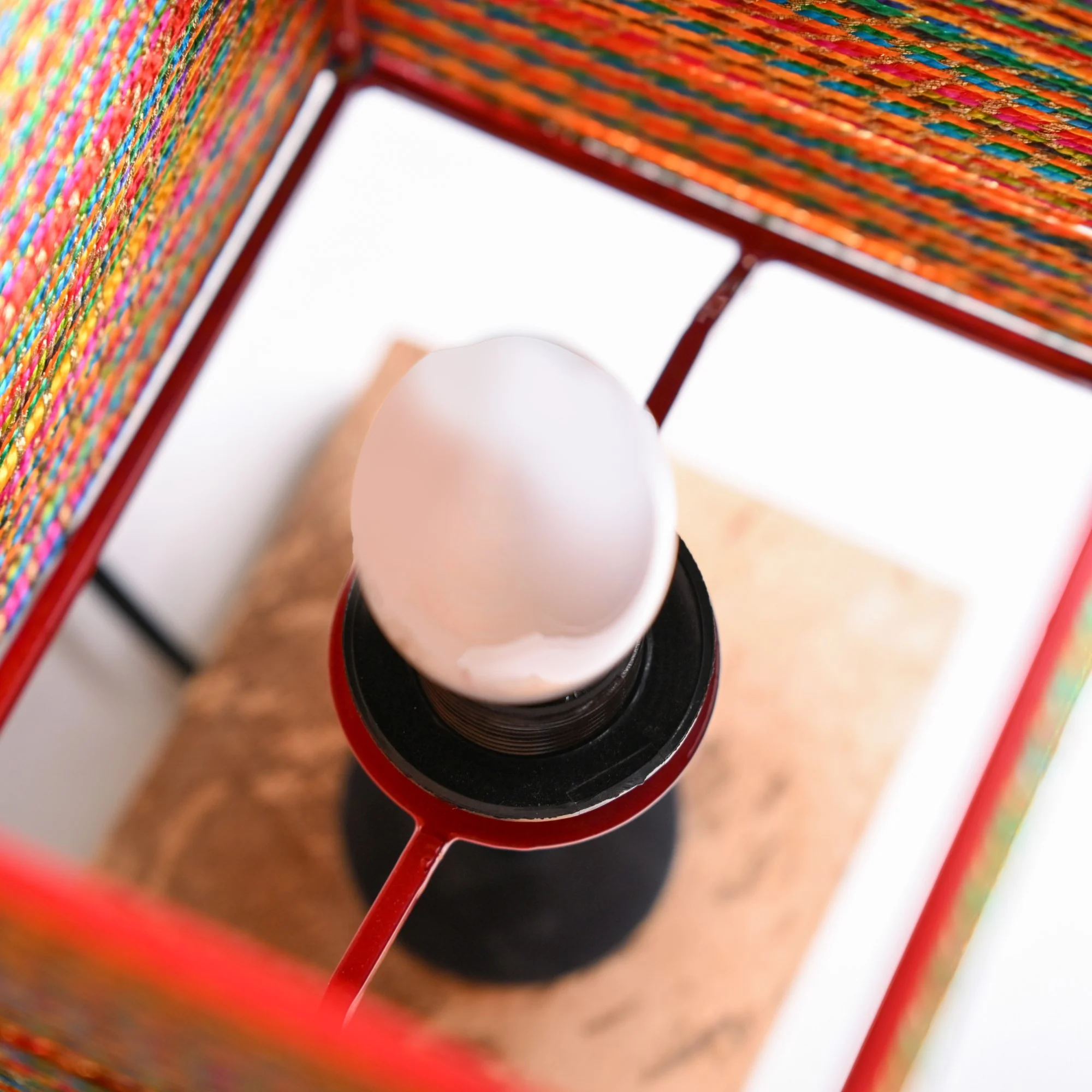 Rustic Colourful Lamp With Gold Zari Work - Image 7