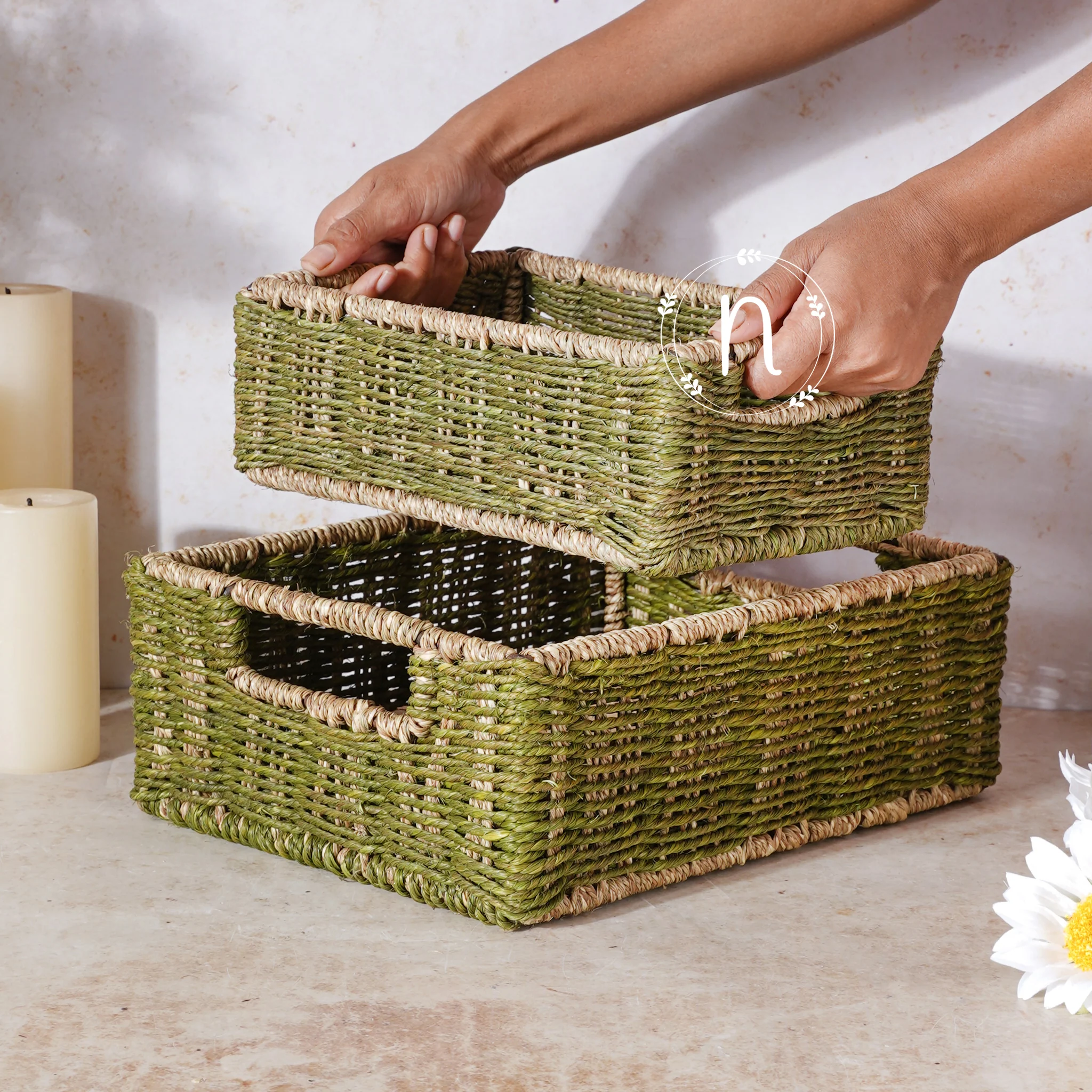Sabai Grass Baskets Set - Image 3