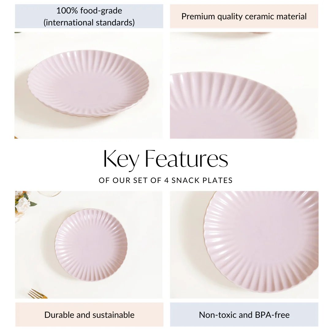 Scallop Lilac Snack Plates Set Of 4 8 Inch - Image 4