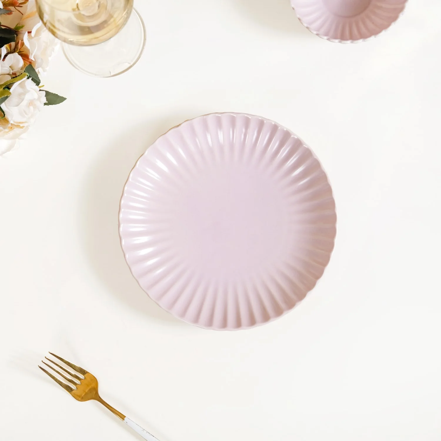 Scallop Lilac Snack Plates Set Of 4 8 Inch - Image 8