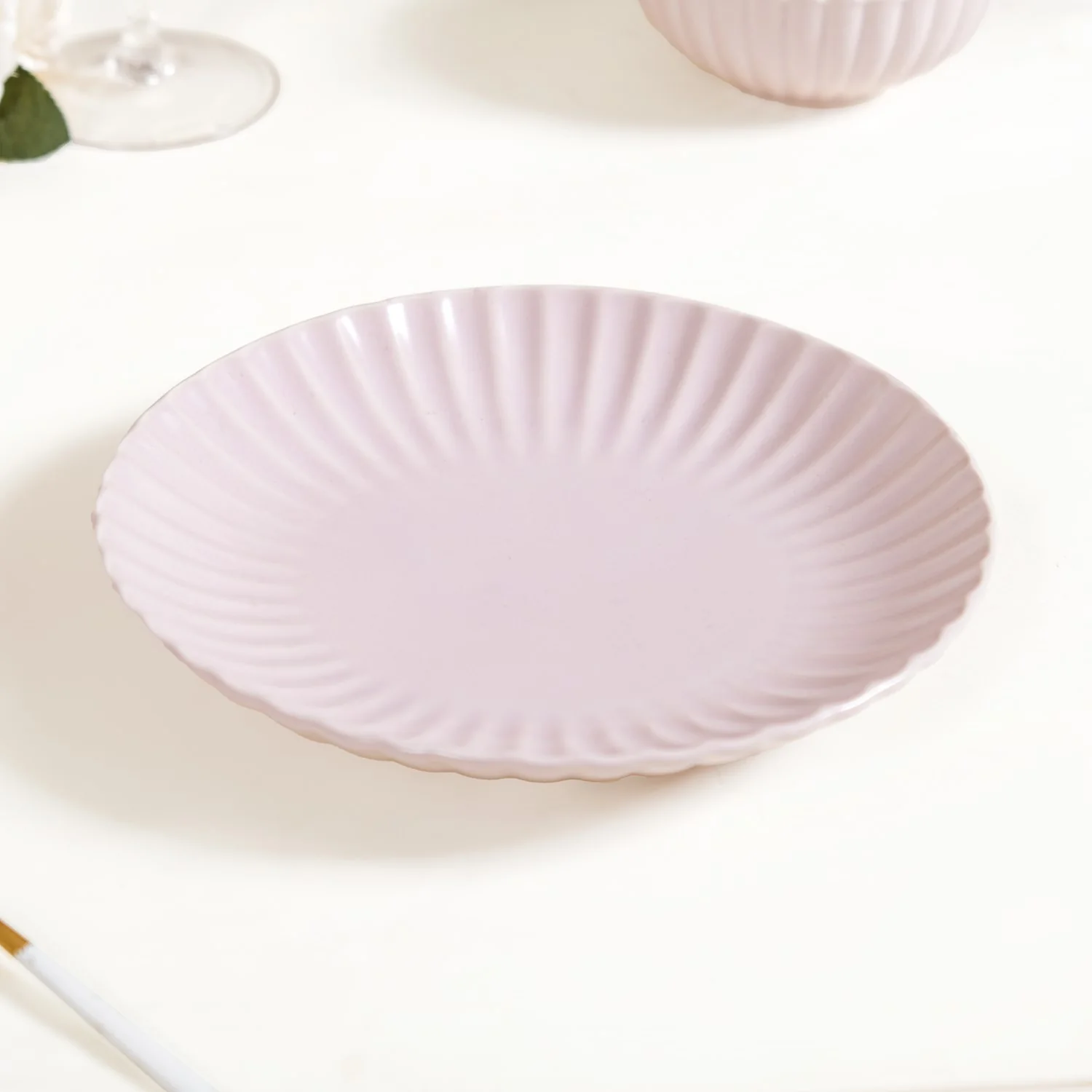Scallop Lilac Snack Plates Set Of 4 8 Inch - Image 9