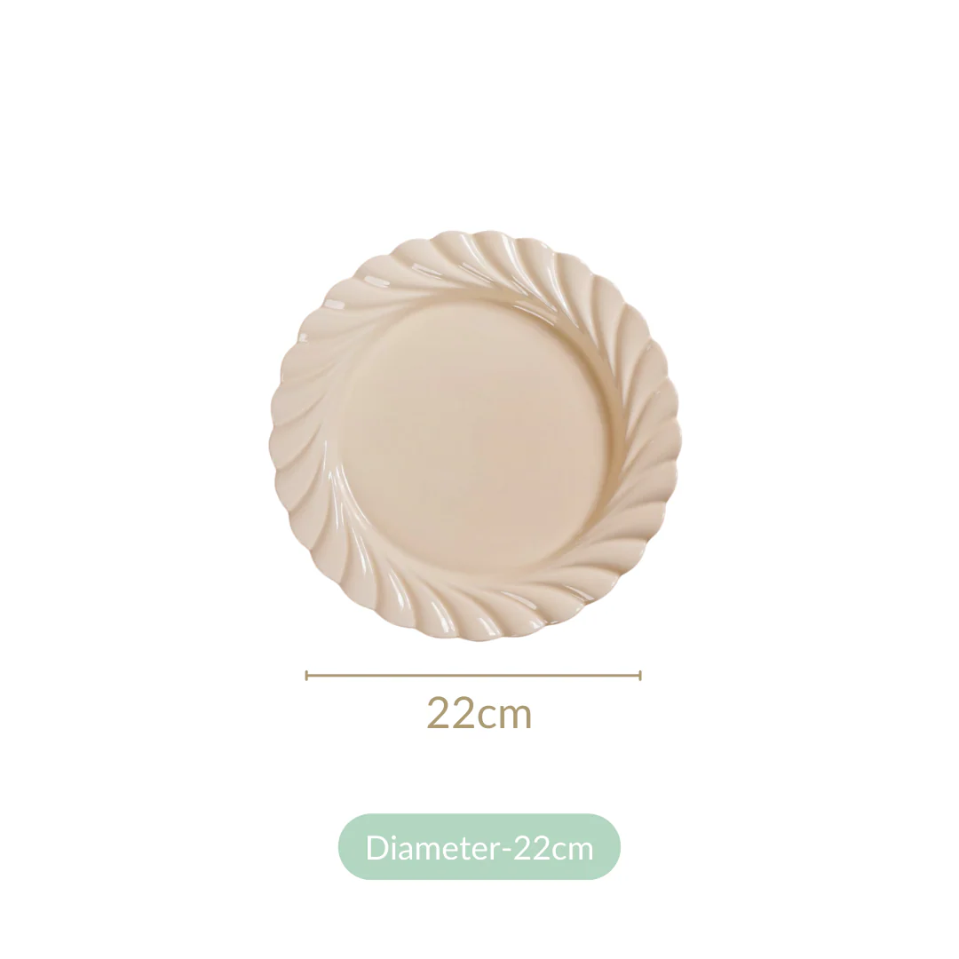 Scallop Vanilla White Luxury Snack Plates Set Of 4 9 Inch - Image 6