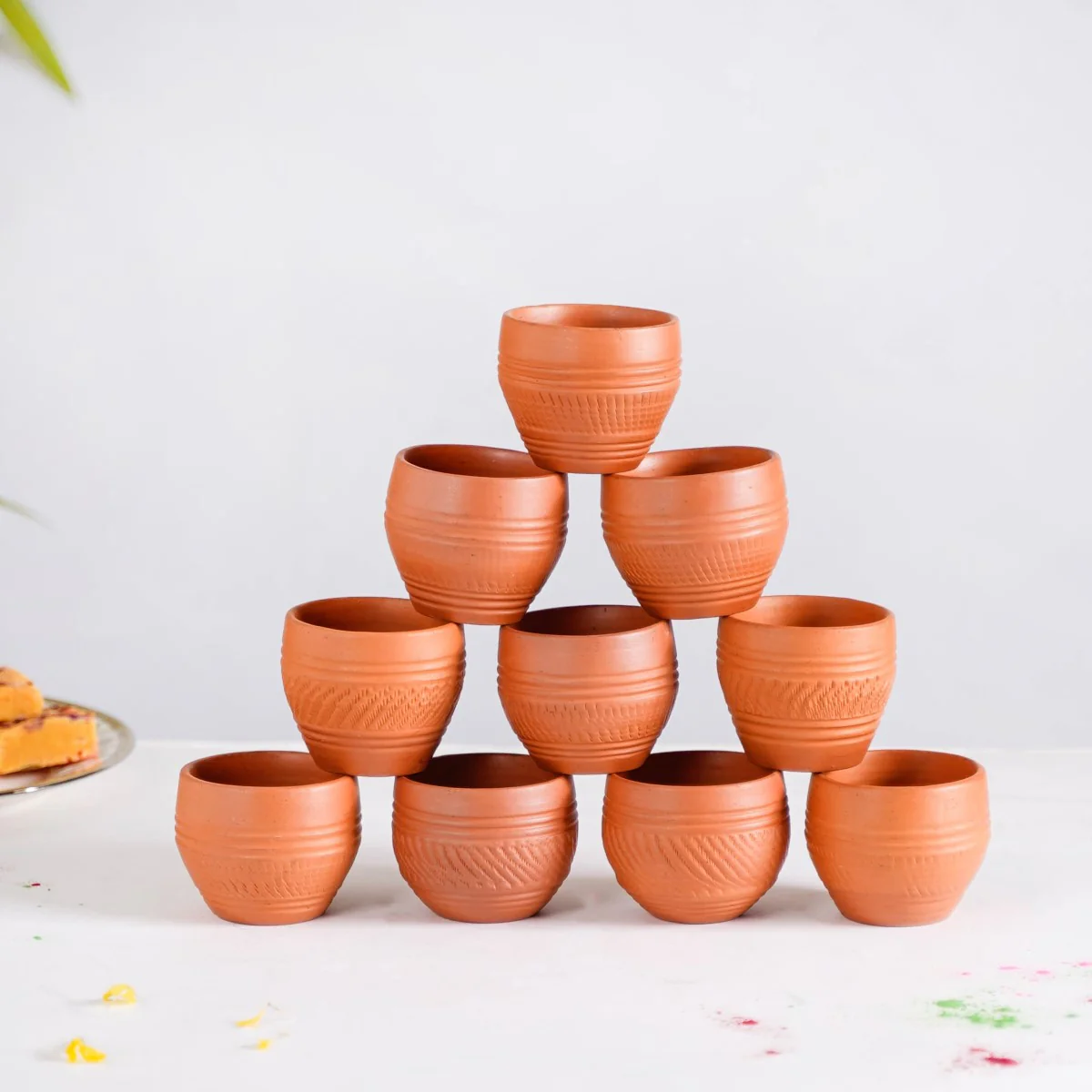 Set Of 10 Sustainable Terracotta Tea Cups 80ml - Image 12