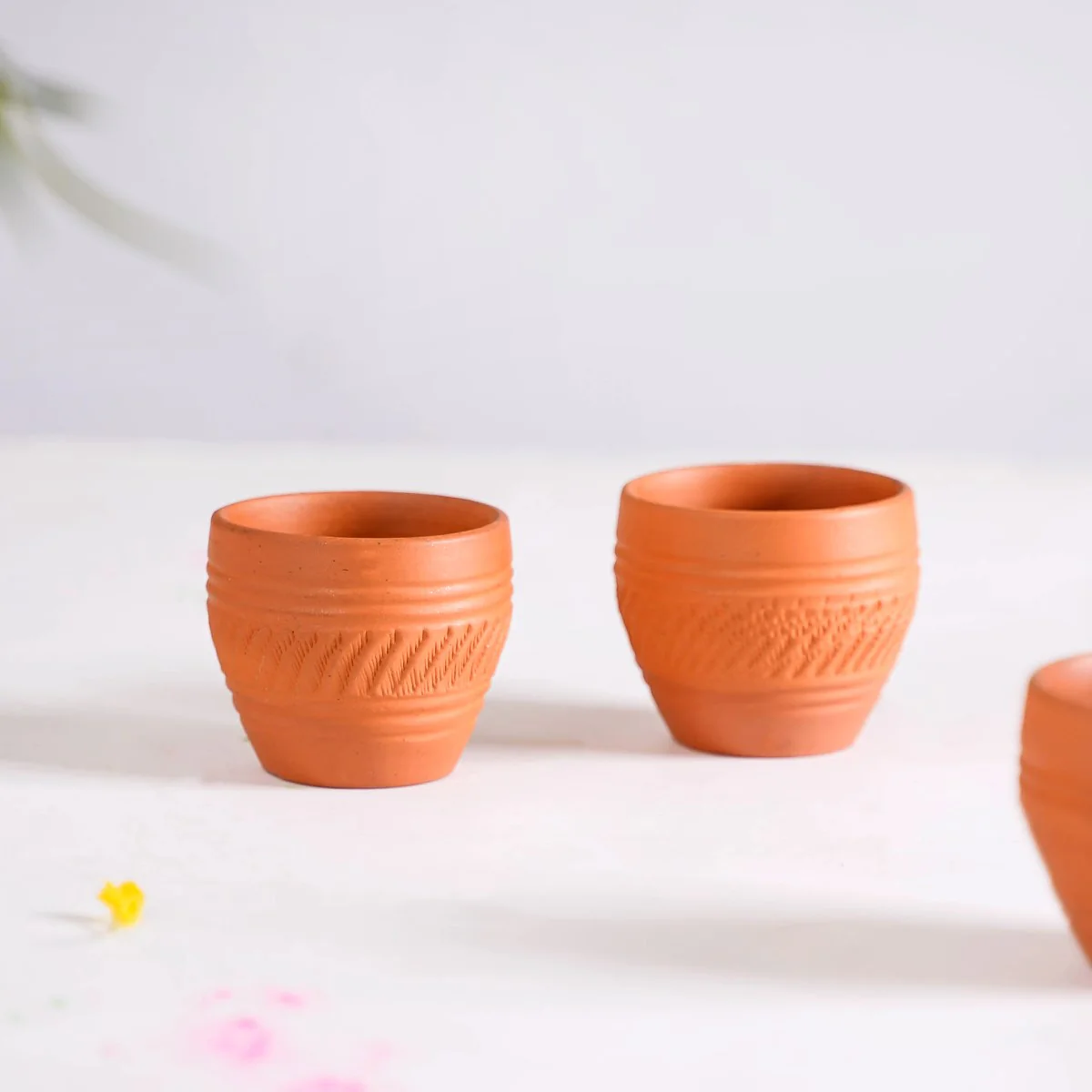 Set Of 10 Sustainable Terracotta Tea Cups 80ml - Image 3