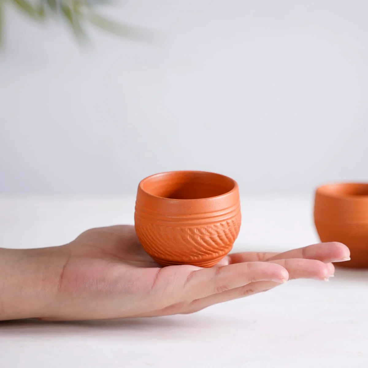 Set Of 10 Sustainable Terracotta Tea Cups 80ml - Image 4