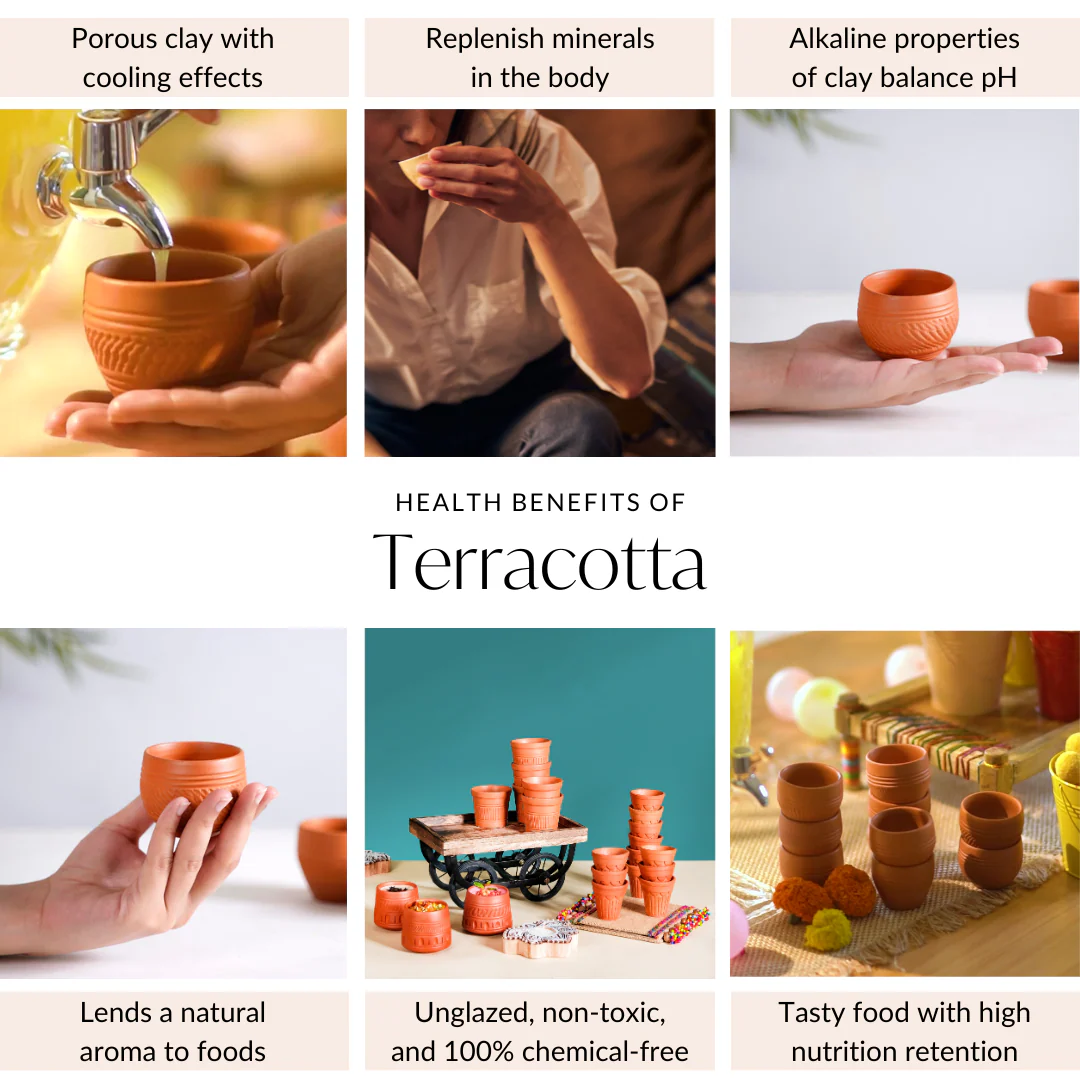 Set Of 10 Sustainable Terracotta Tea Cups 80ml - Image 8