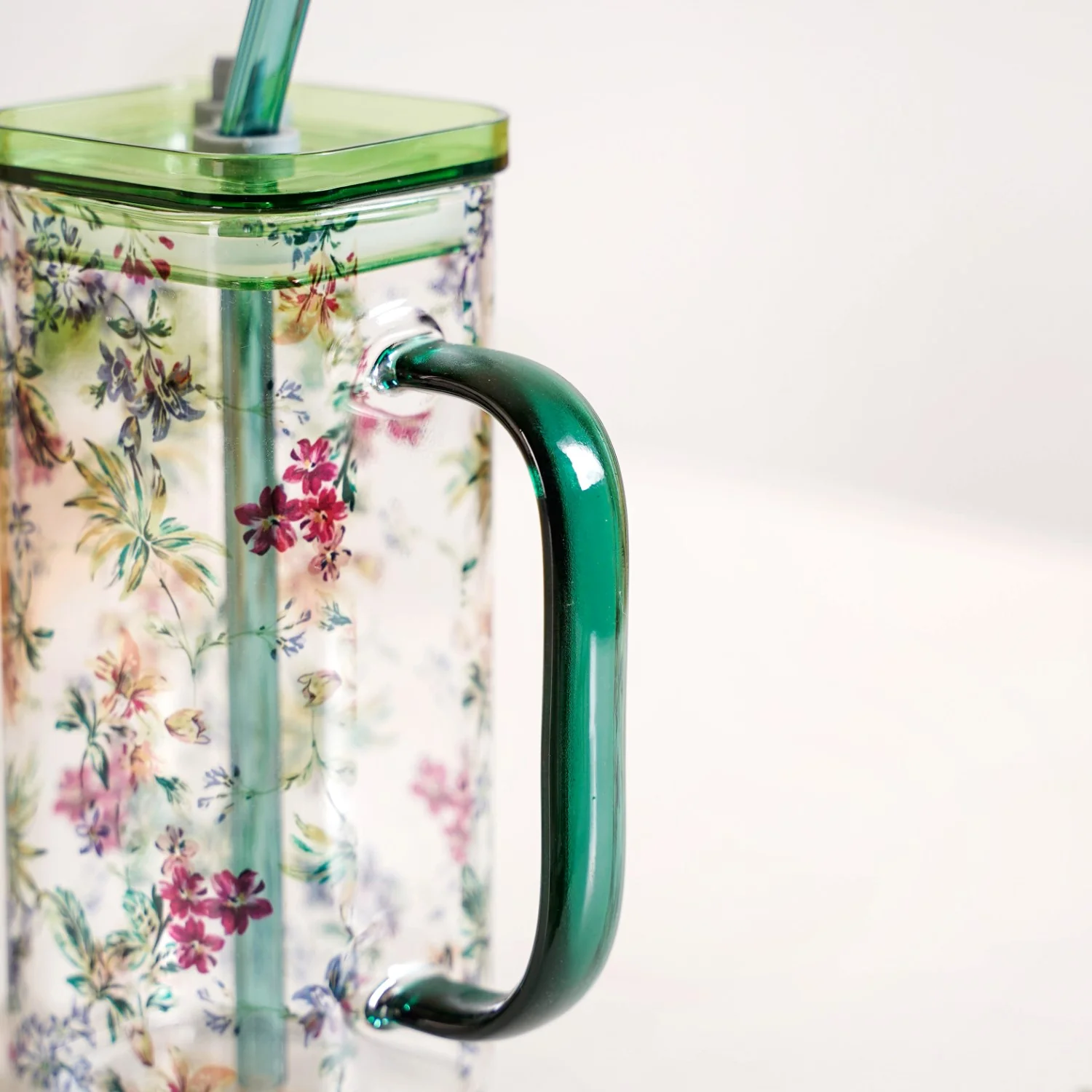 Set Of 2 Springtime Leakproof Borosilicate Glass Travel Sipper Cup With Straw 365ml - Image 7